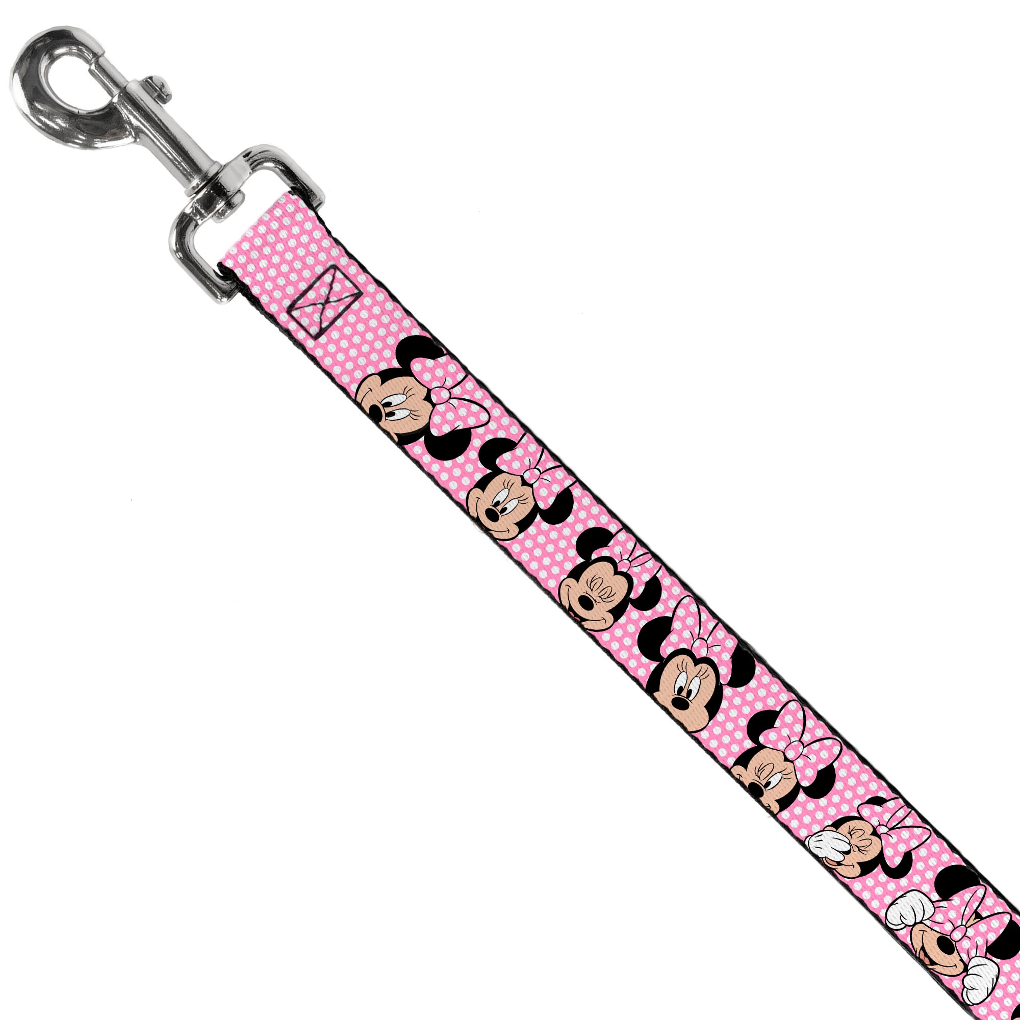 Dog Leash - Minnie Mouse Expressions Polka Dot Pink/White Dog Leashes Disney