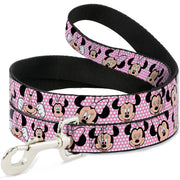 Dog Leash - Minnie Mouse Expressions Polka Dot Pink/White Dog Leashes Disney