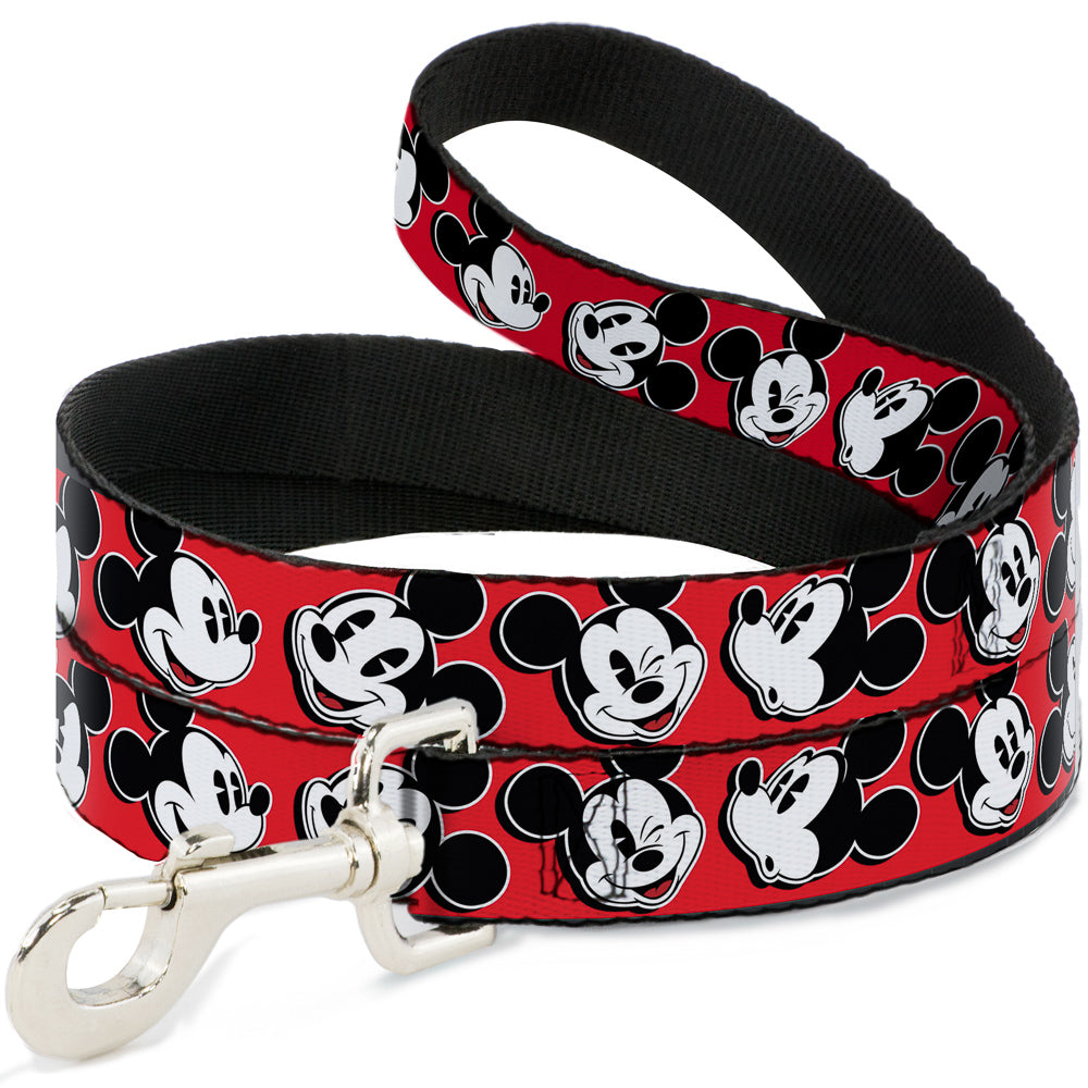 Dog Leash - Mickey Mouse Expressions Red/Black/White Dog Leashes Disney
