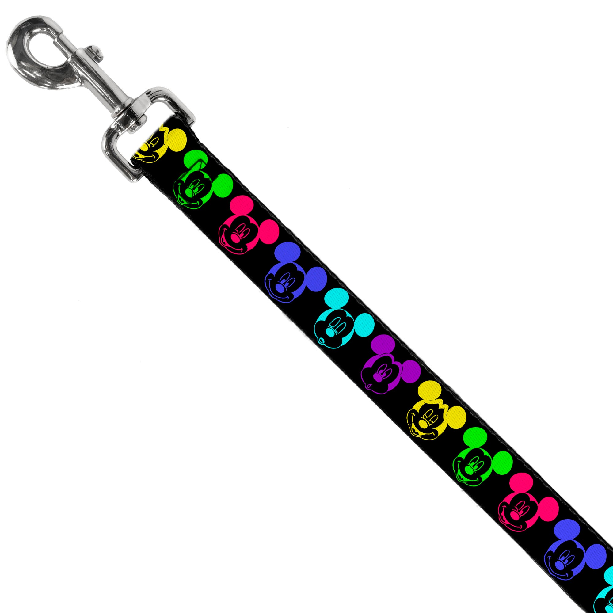 Dog Leash - Mickey Expressions Black/Multi Neon Dog Leashes Disney
