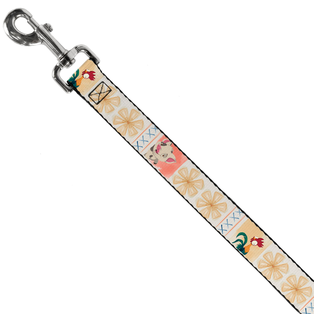 Dog Leash - Moana Pua and Hei Hei Pose Blocks White/Multi Color Dog Leashes Disney