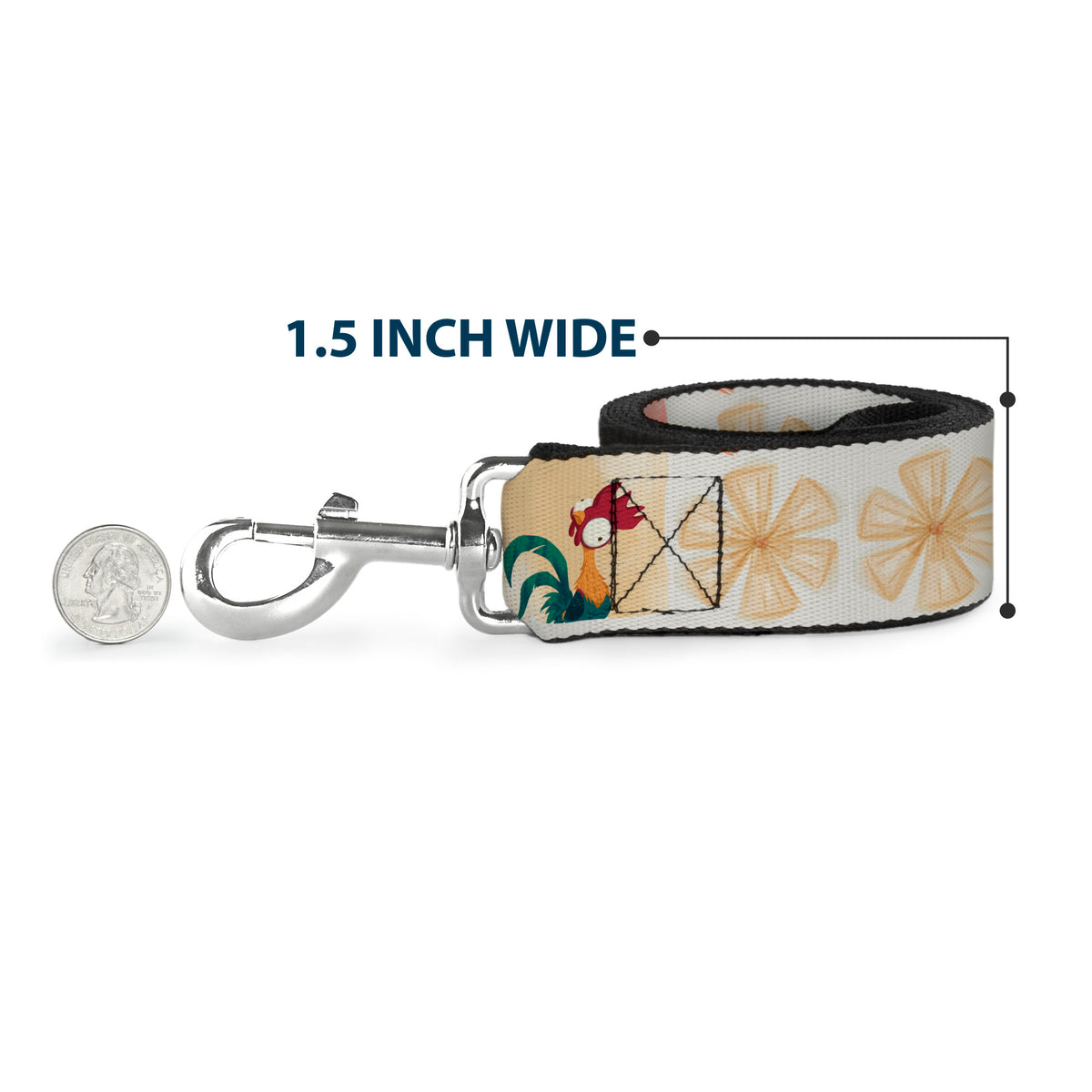 Dog Leash - Moana Pua and Hei Hei Pose Blocks White/Multi Color Dog Leashes Disney