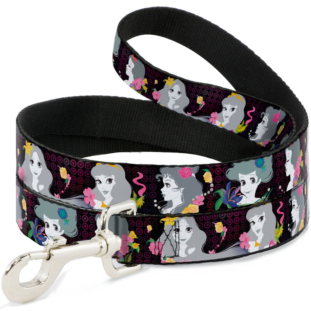 Dog Leash - Princess Silhouettes Dots Black/Purple/Gray/Multi Color Dog Leashes Disney