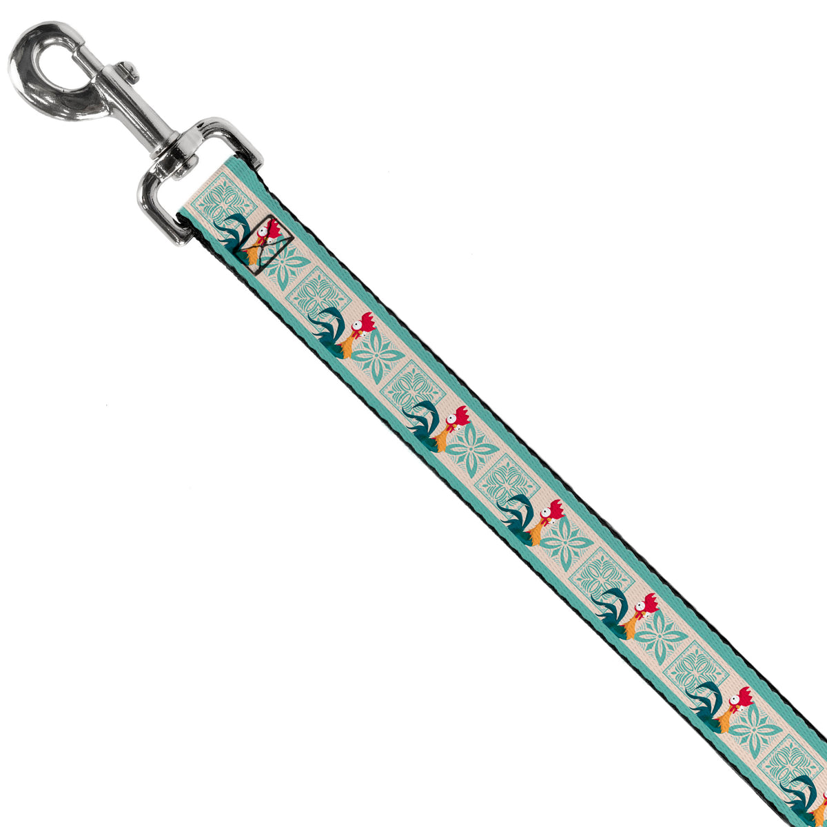 Dog Leash - Moana Hei Hei the Rooster Pose and Icon Blocks White/Light Green Dog Leashes Disney