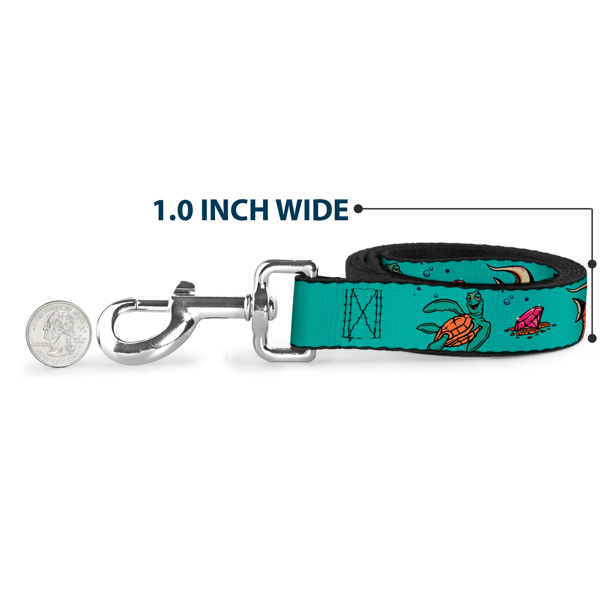 Dog Leash - Finding Nemo Fish and Under Sea Treasures Aqua Blue Dog Leashes Disney