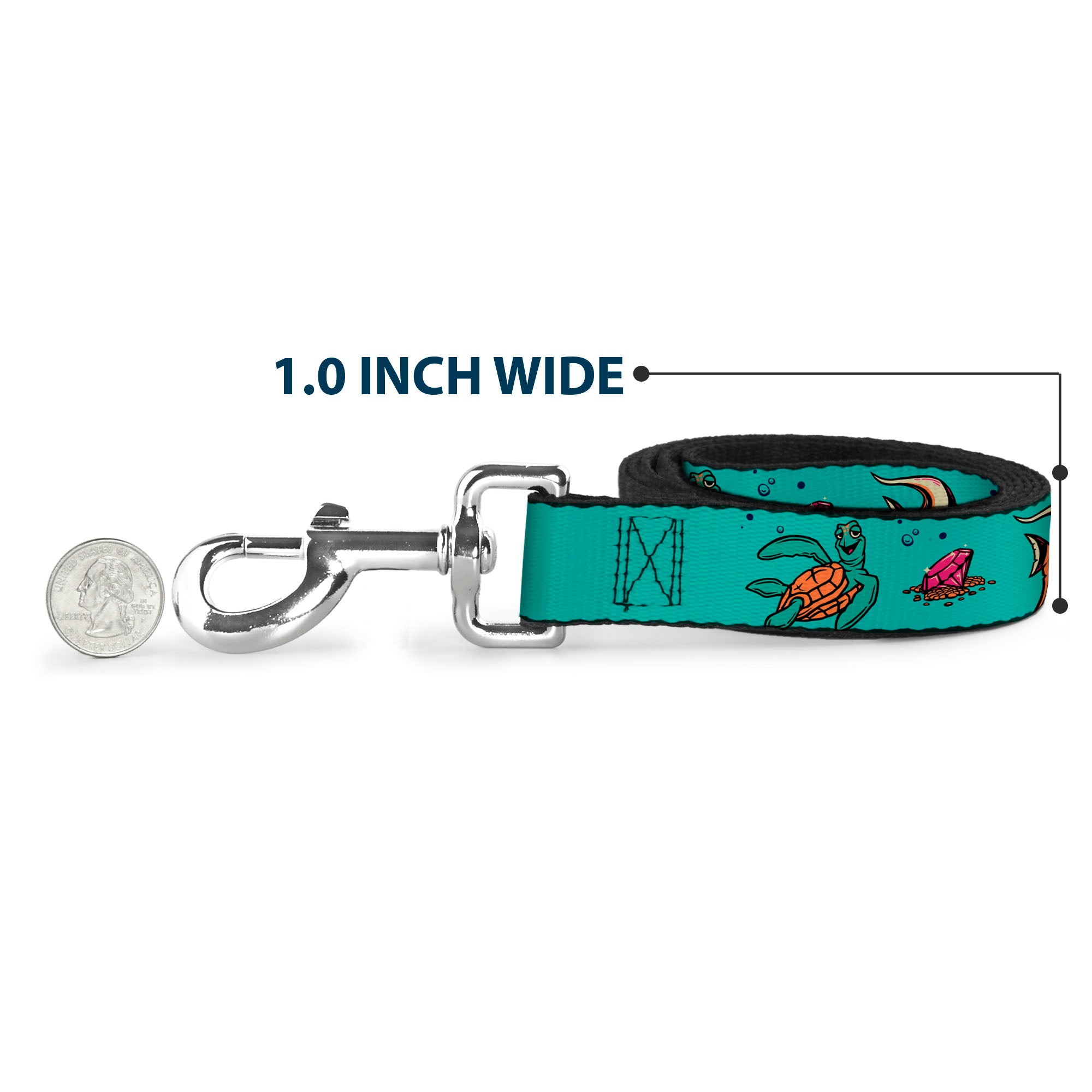 Dog Leash - Finding Nemo Fish and Under Sea Treasures Aqua Blue Dog Leashes Disney