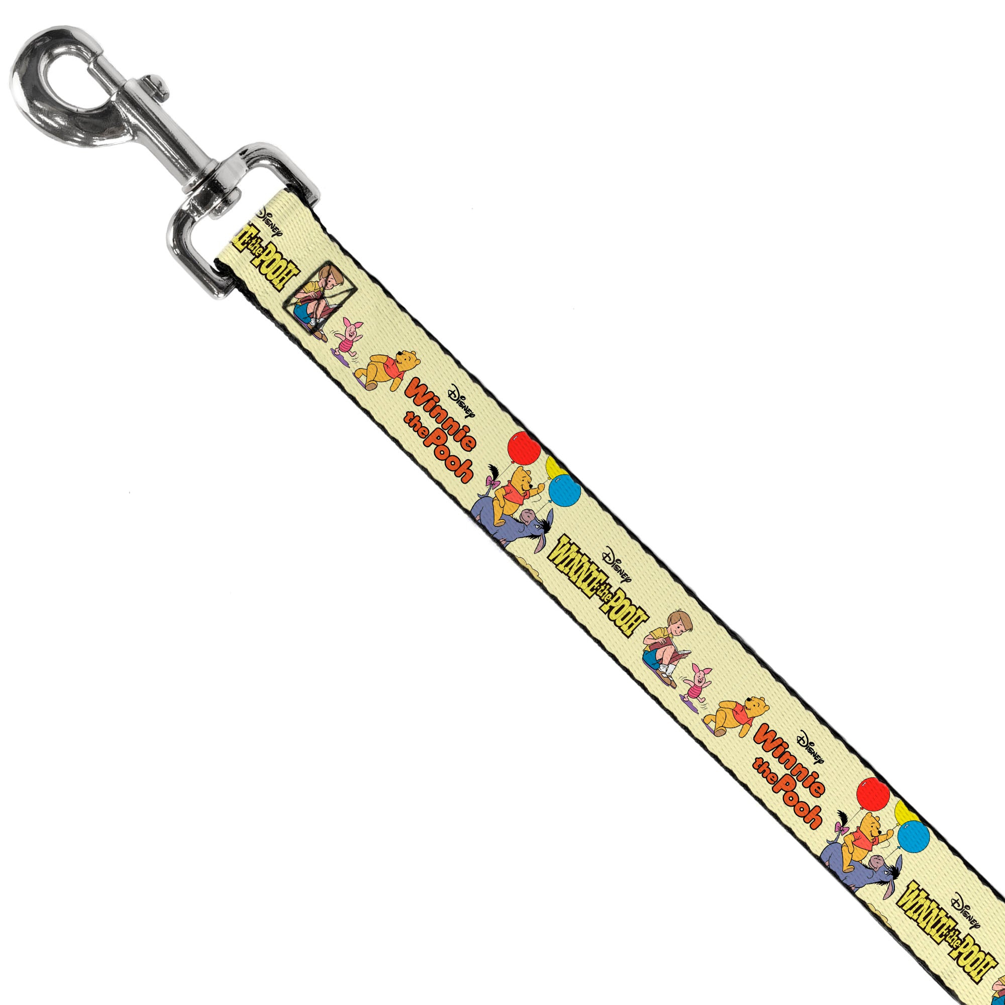 Dog Leash - WINNIE THE POOH and Friends Poses and Title Logos Light Yellow Dog Leashes Disney