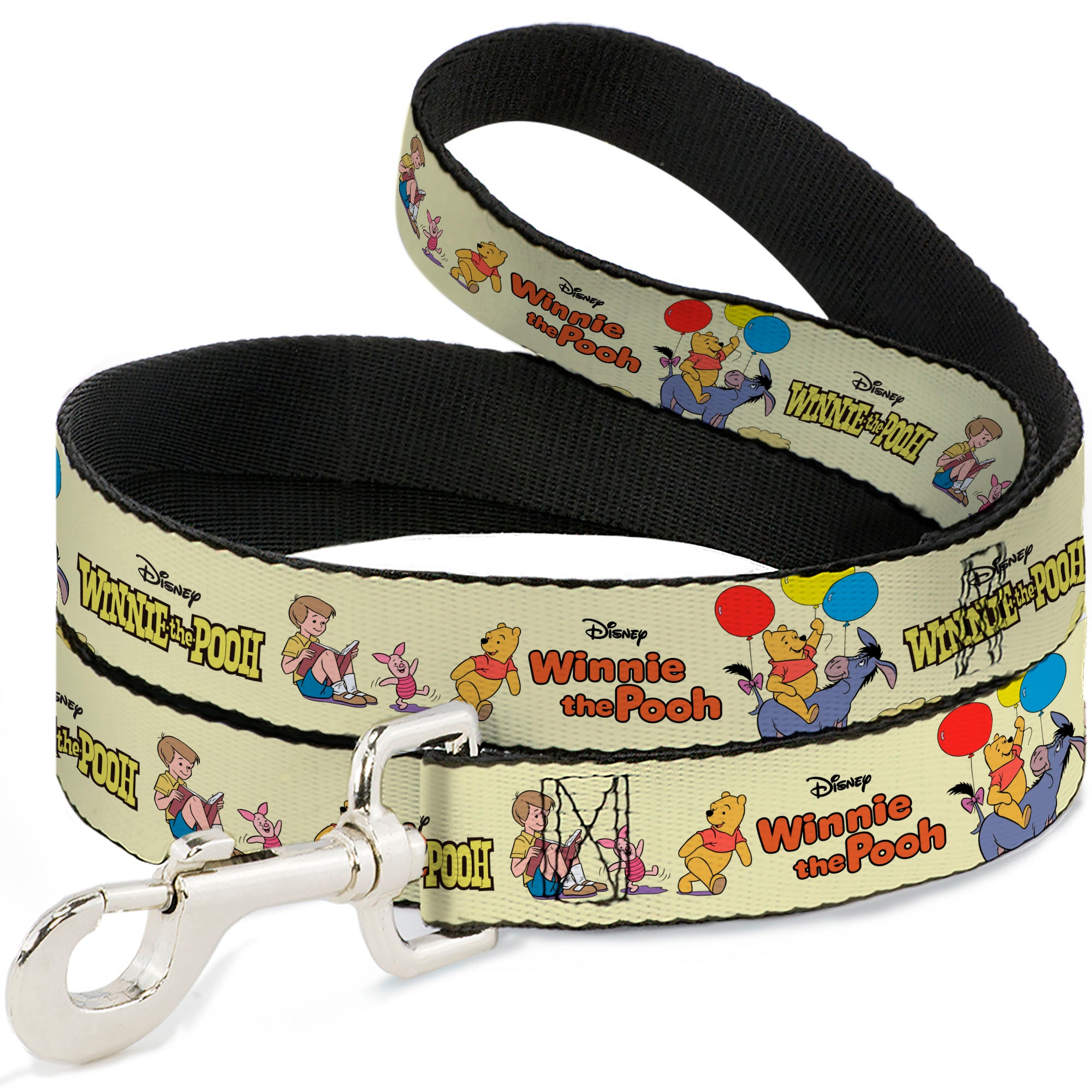 Dog Leash - WINNIE THE POOH and Friends Poses and Title Logos Light Yellow Dog Leashes Disney