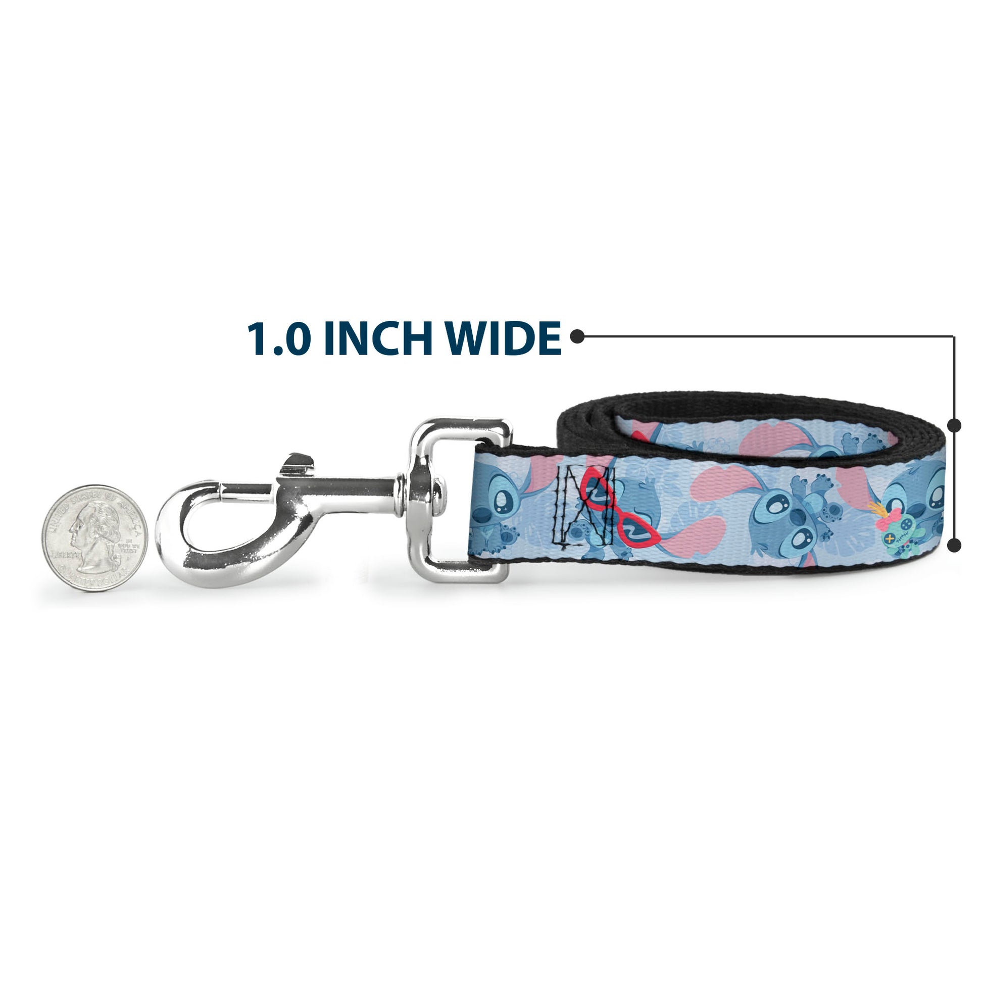 Dog Leash - Baby Stitch Poses Close-Up Baby Blue Dog Leashes Disney