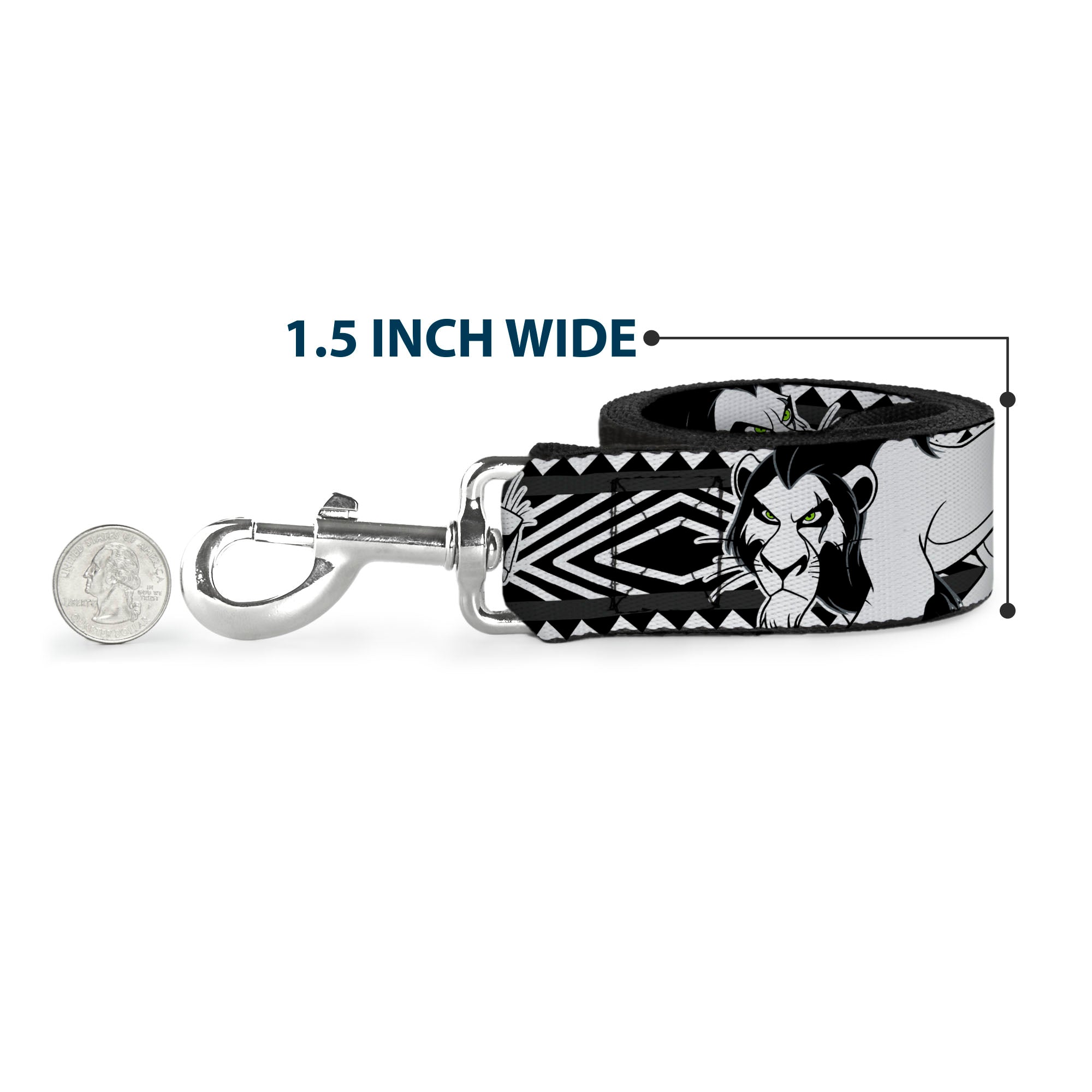 Dog Leash - Mickey & Minnie Peek-a-Boo Expressions Swirl Black/White Dog Leashes Disney