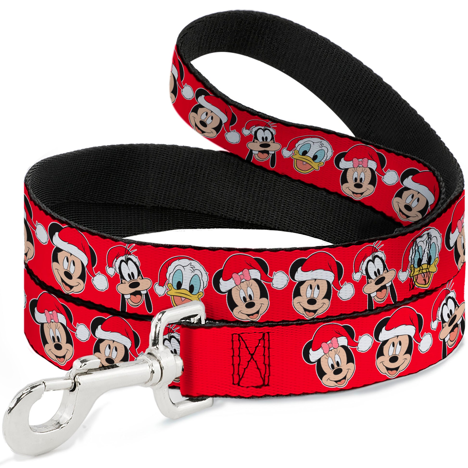 Dog Leash - Christmas Holiday Disney Santa Hat Characters Red Dog Leashes Disney