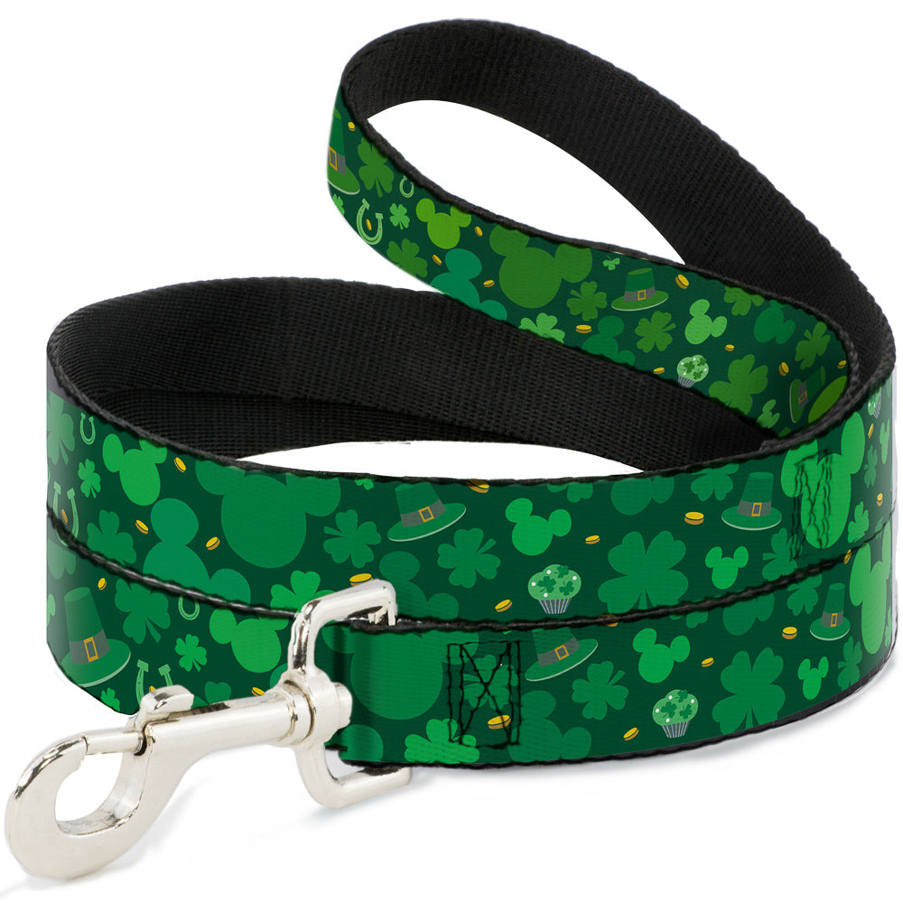 Dog Leash - St. Patrick's Day Mickey Collage Greens Dog Leashes Disney