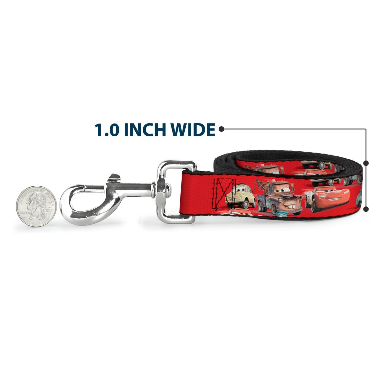 Dog Leash - Cars Four Character Group Pose Red Dog Leashes Disney