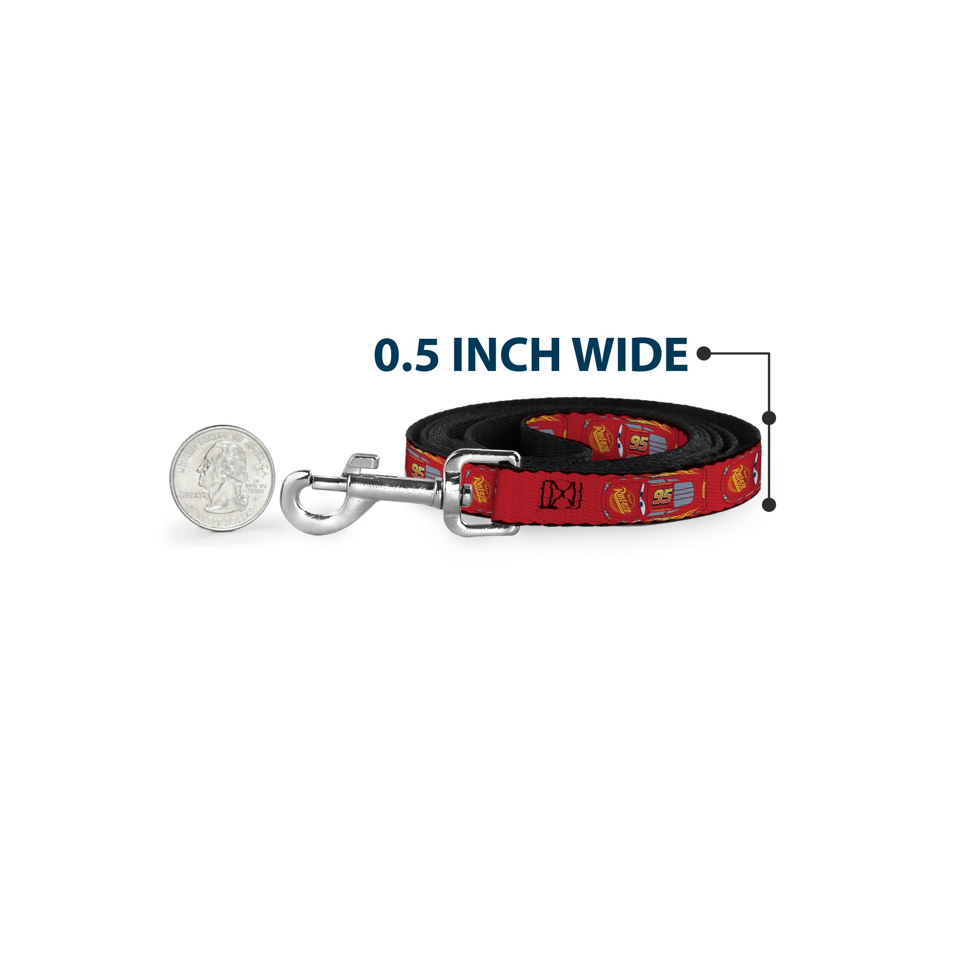 Dog Leash - Cars Lightning McQueen Aerial View Red Dog Leashes Disney