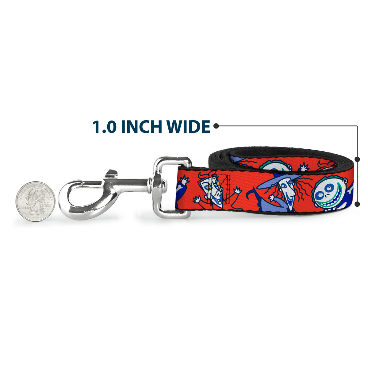 Dog Leash - The Nightmare Before Christmas Lock Stock and Barrel Group Pose Red Dog Leashes Disney