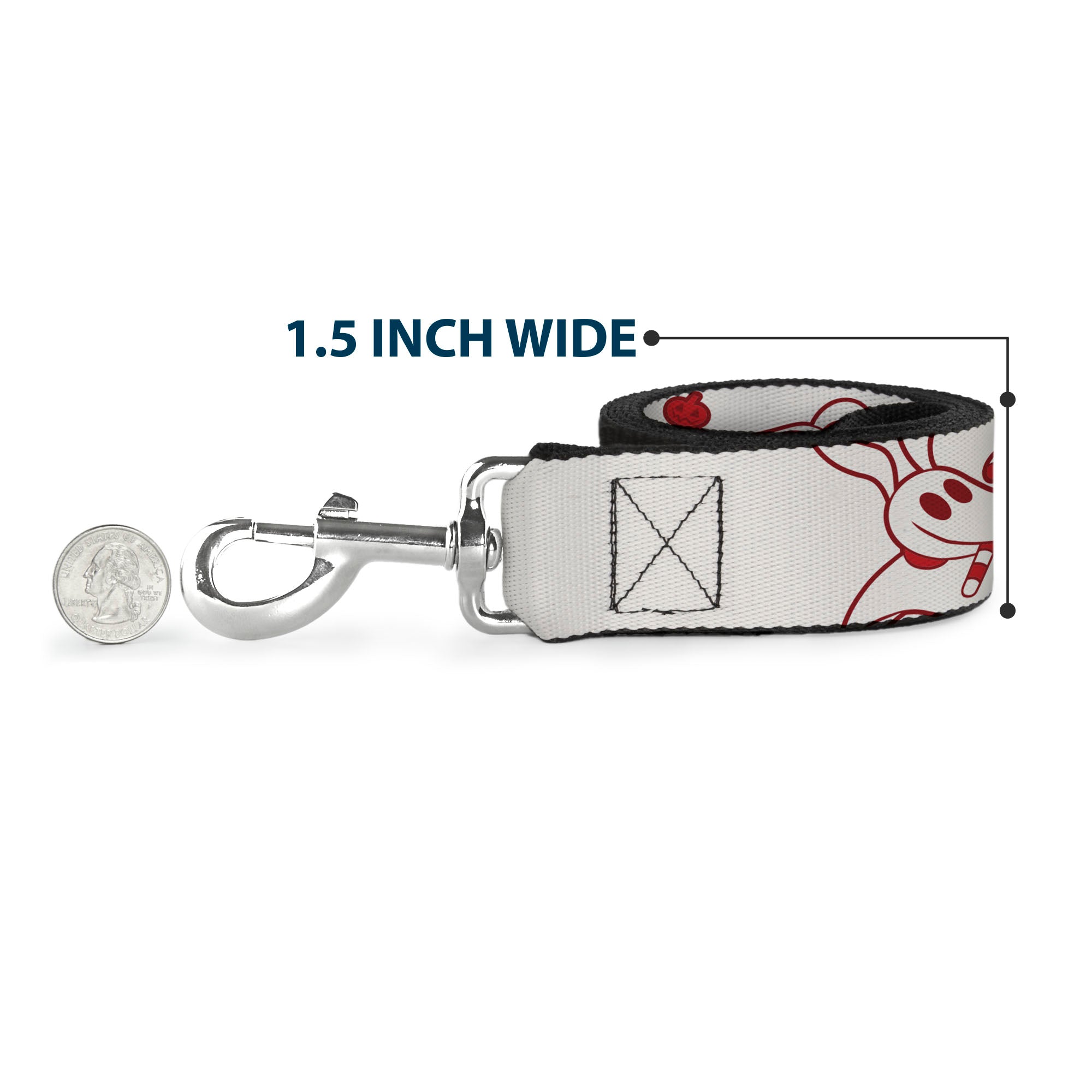 Dog Leash - The Nightmare Before Christmas Zero Candy Cane Poses White/Reds