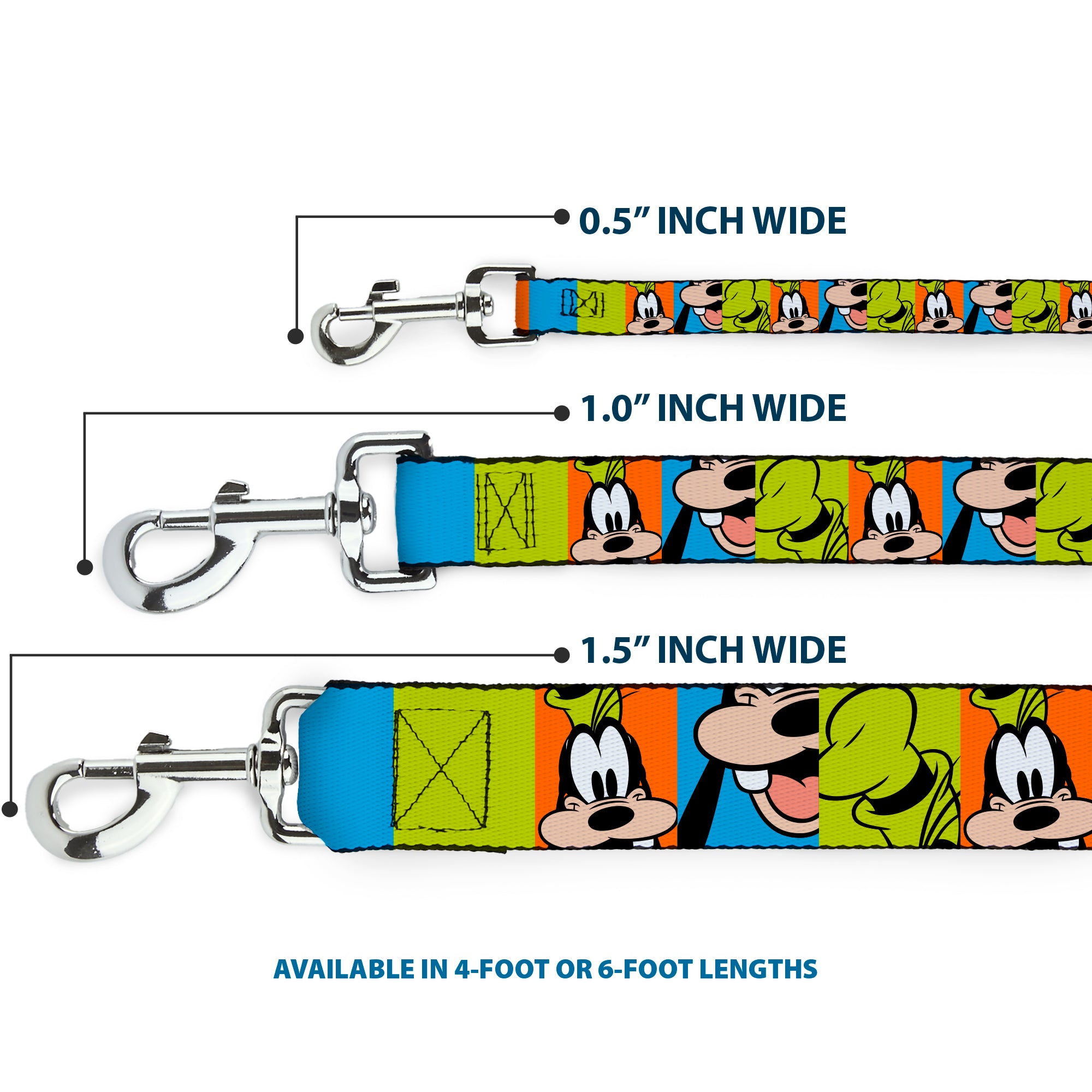 Dog Leash - Goofy Face and Hat Blocks Multi Color