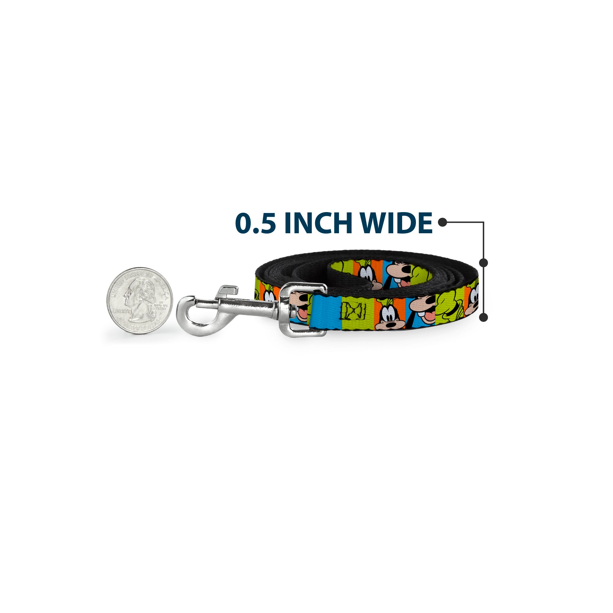 Dog Leash - Goofy Face and Hat Blocks Multi Color
