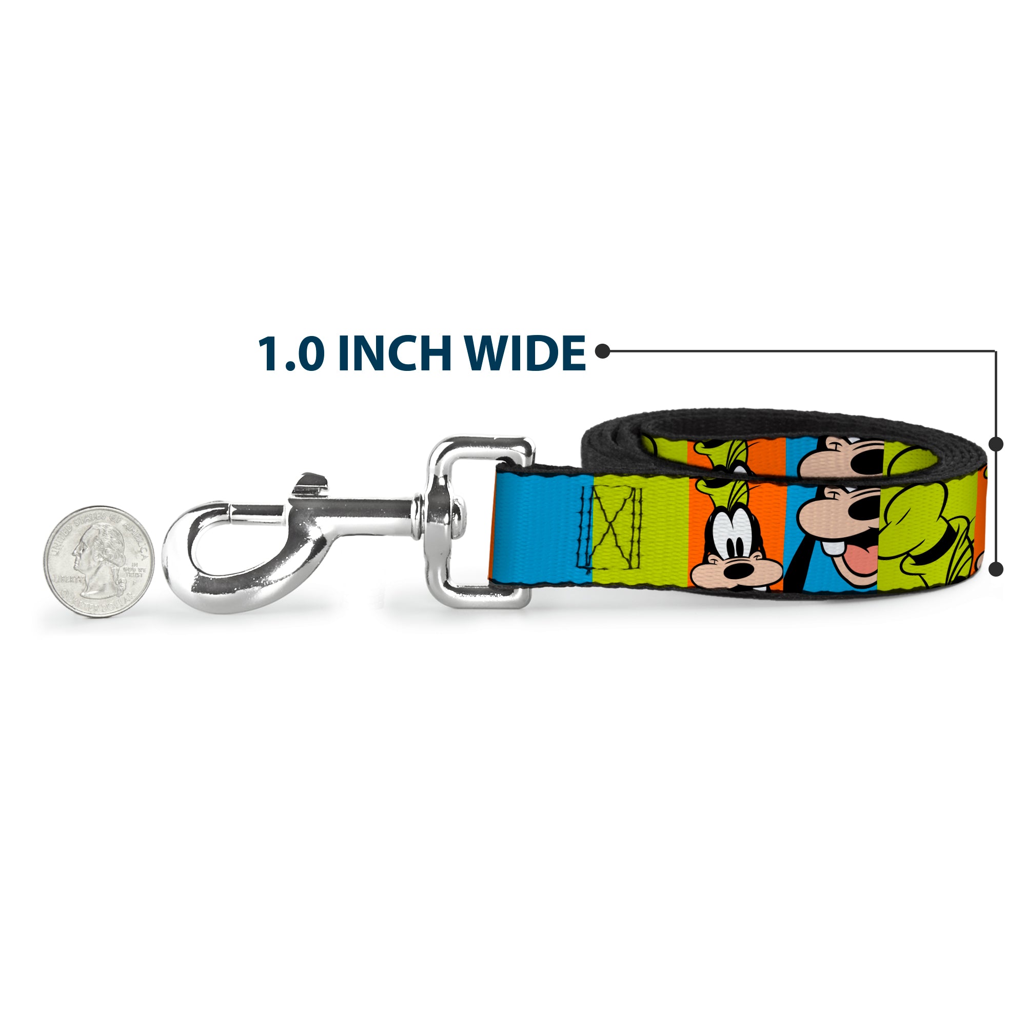 Dog Leash - Goofy Face and Hat Blocks Multi Color