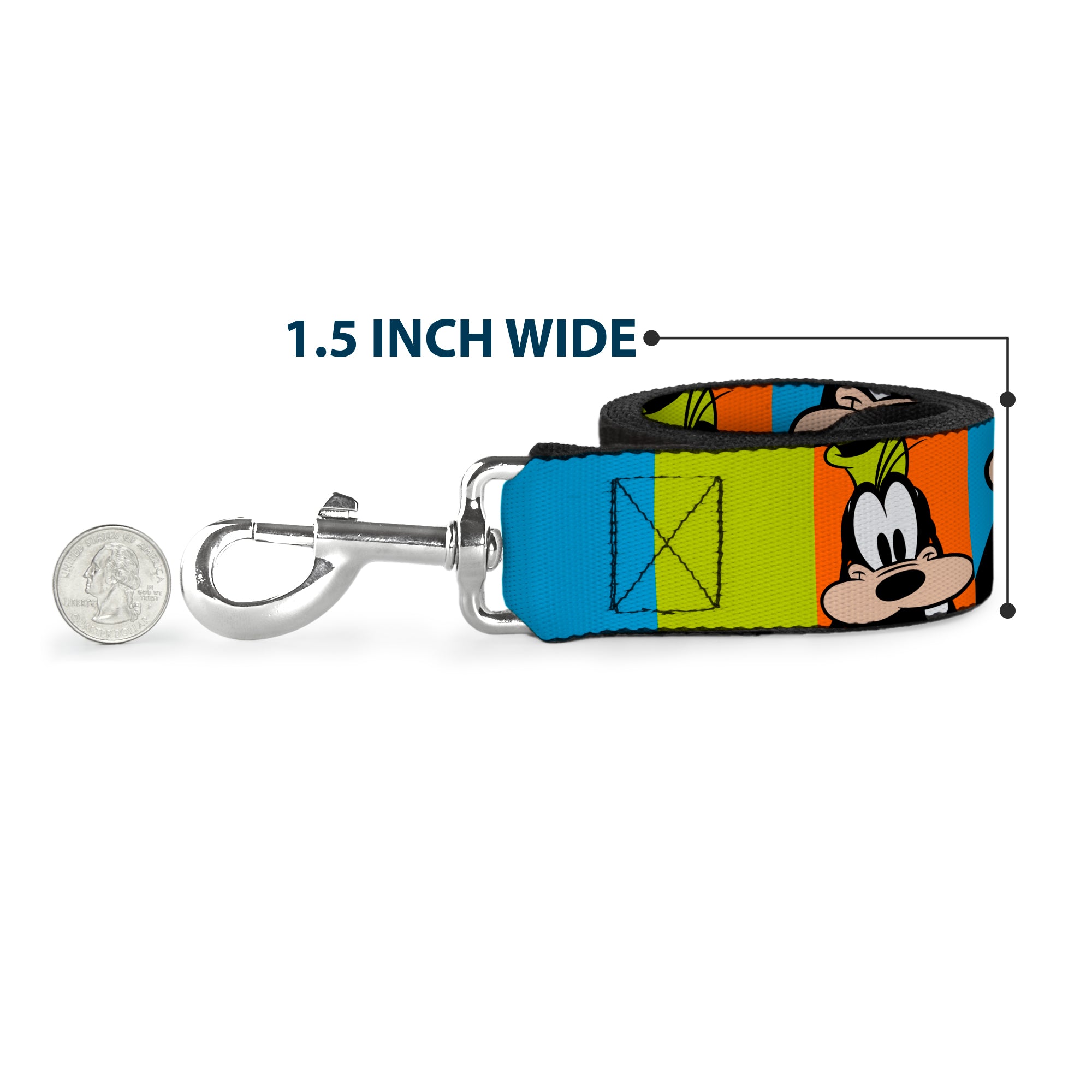 Dog Leash - Goofy Face and Hat Blocks Multi Color