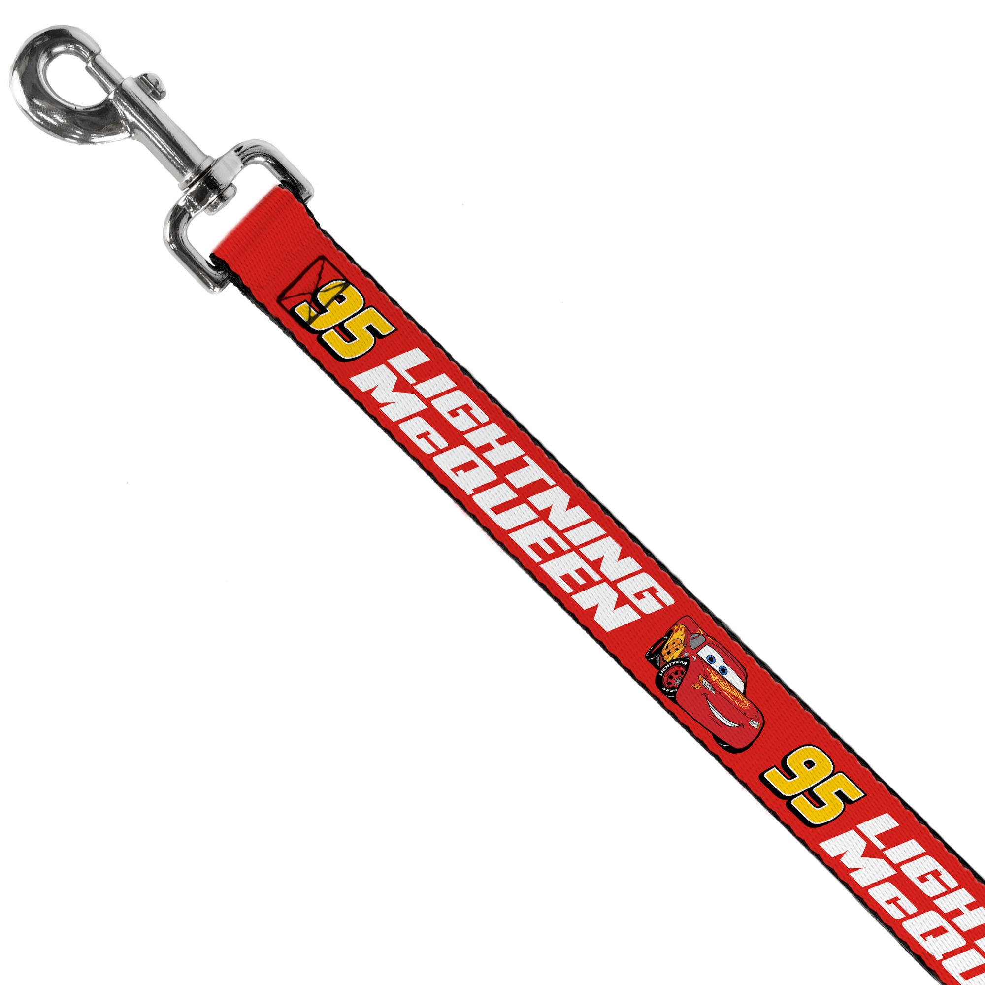 Dog Leash - Cars 95 LIGHTNING MCQUEEN Text and Pose Red Dog Leashes Disney