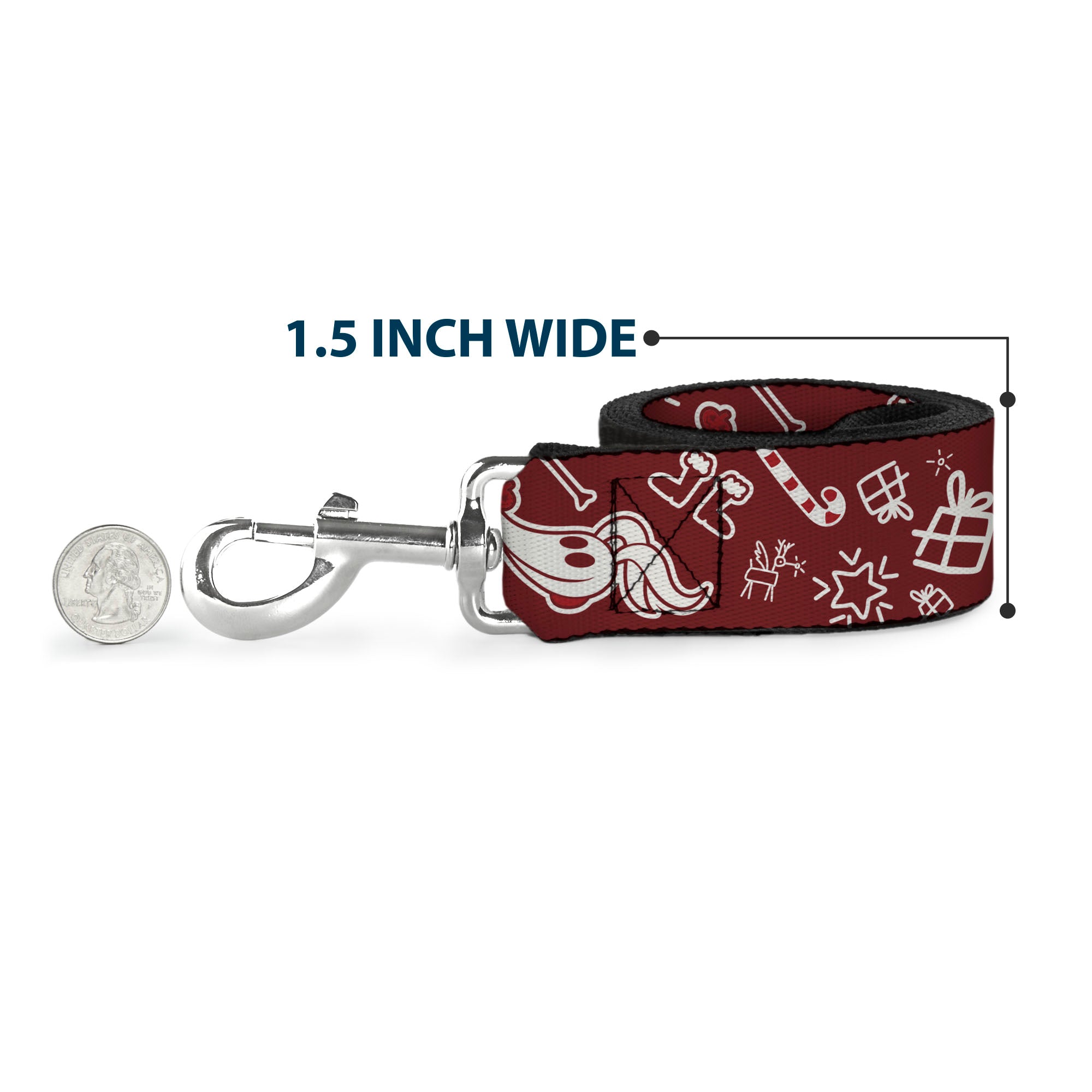 Dog Leash - The Nightmare Before Christmas Icons Collage Burgundy/Reds