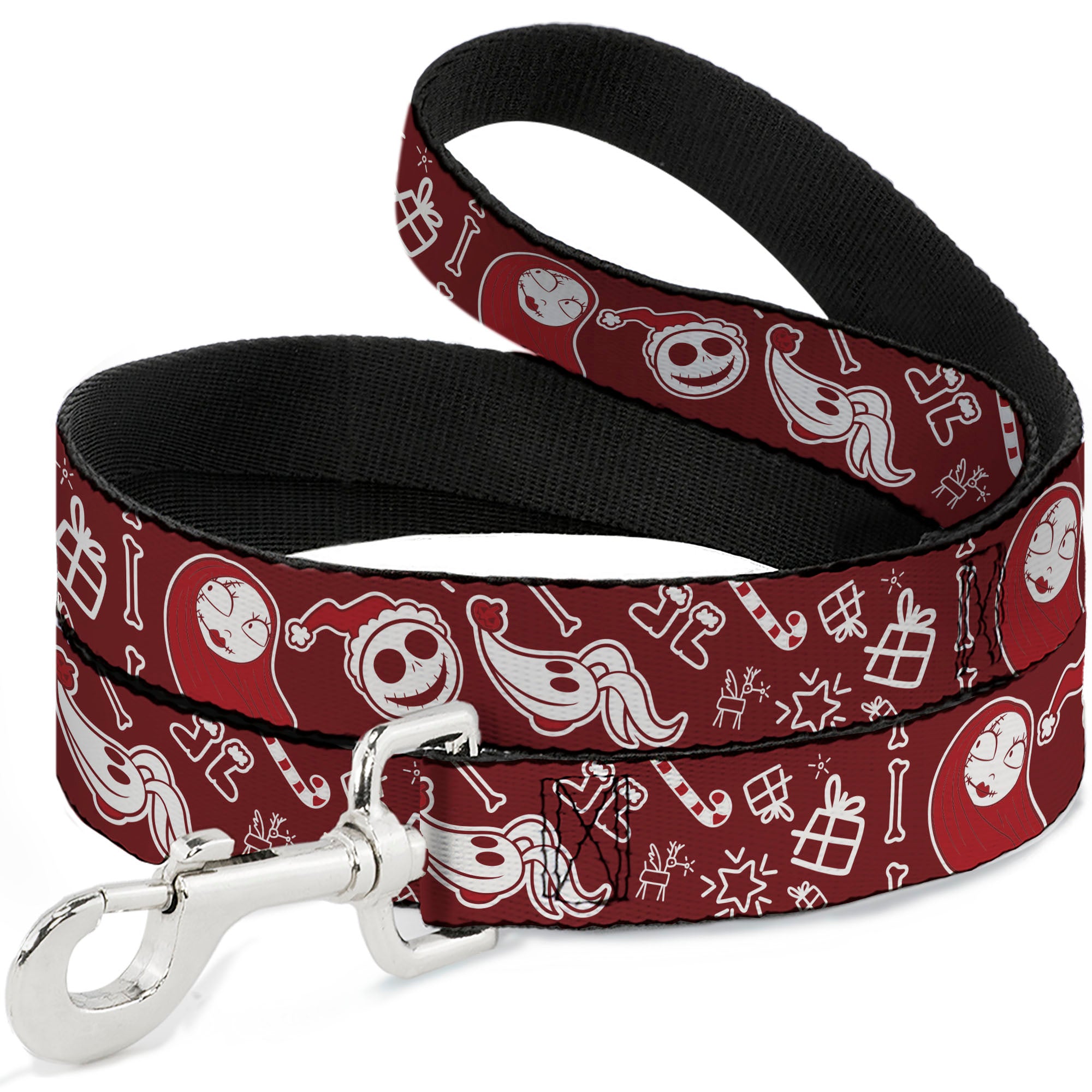 Dog Leash - The Nightmare Before Christmas Icons Collage Burgundy/Reds