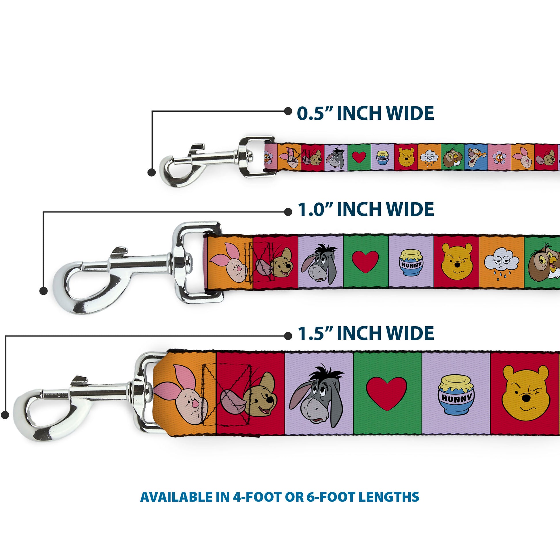 Dog Leash - Winnie the Pooh and Friends and Icons Blocks Multi Color Dog Leashes Disney
