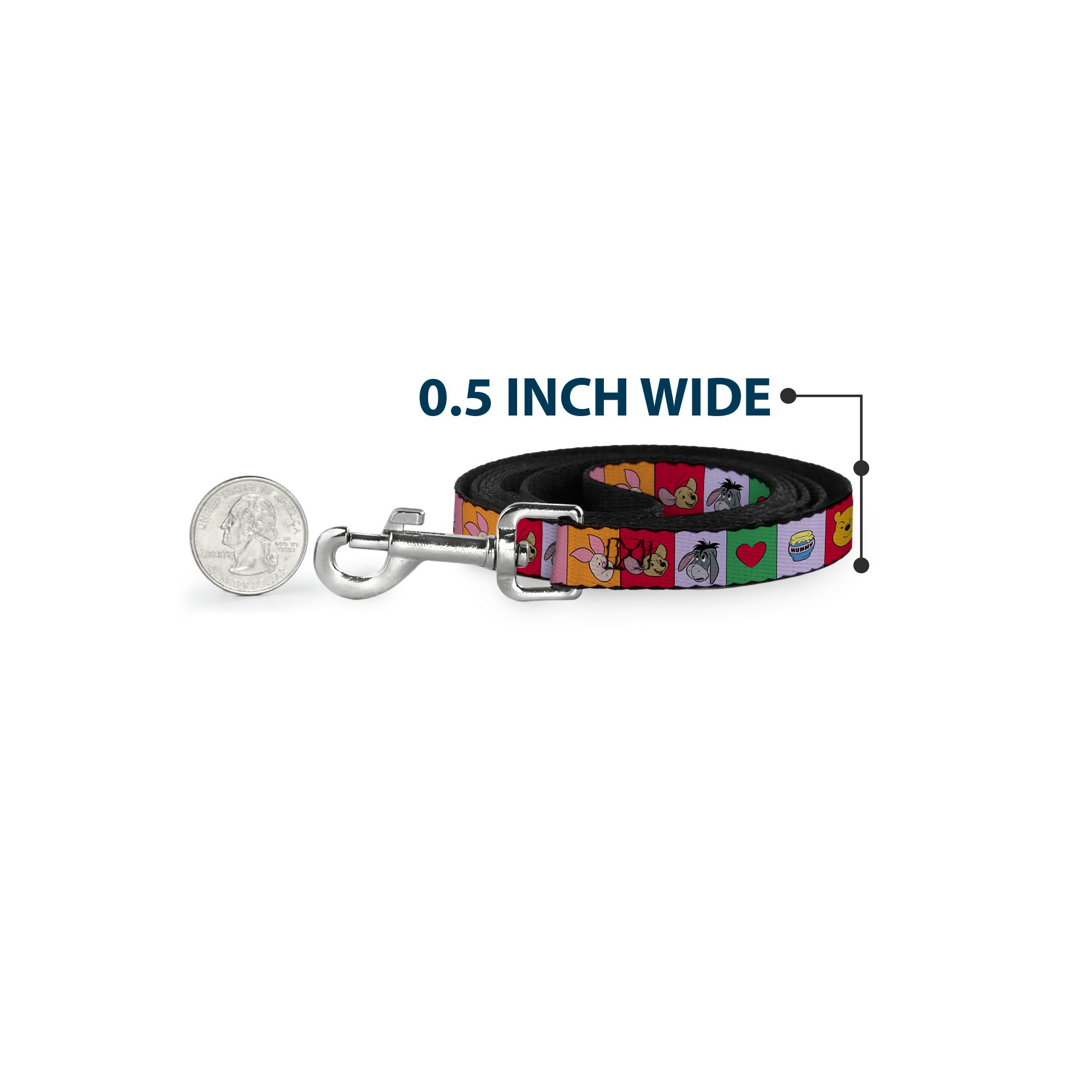 Dog Leash - Winnie the Pooh and Friends and Icons Blocks Multi Color Dog Leashes Disney