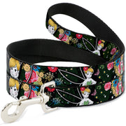 Dog Leash - Tinker Bell Poses/Sleeping Floral Collage Dog Leashes Disney