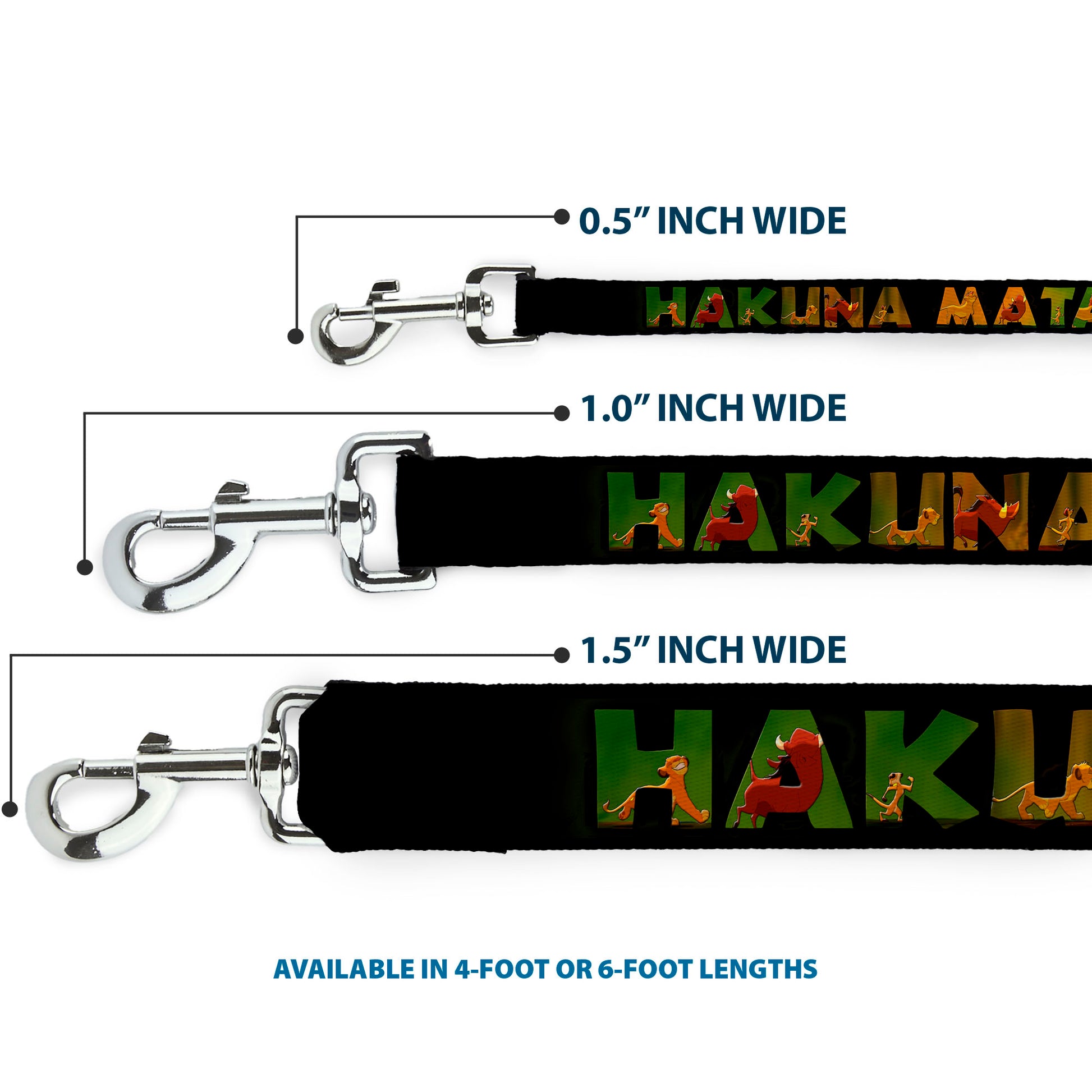 Dog Leash - HAKUNA MATATA Black/Lion King Scenes Dog Leashes Disney