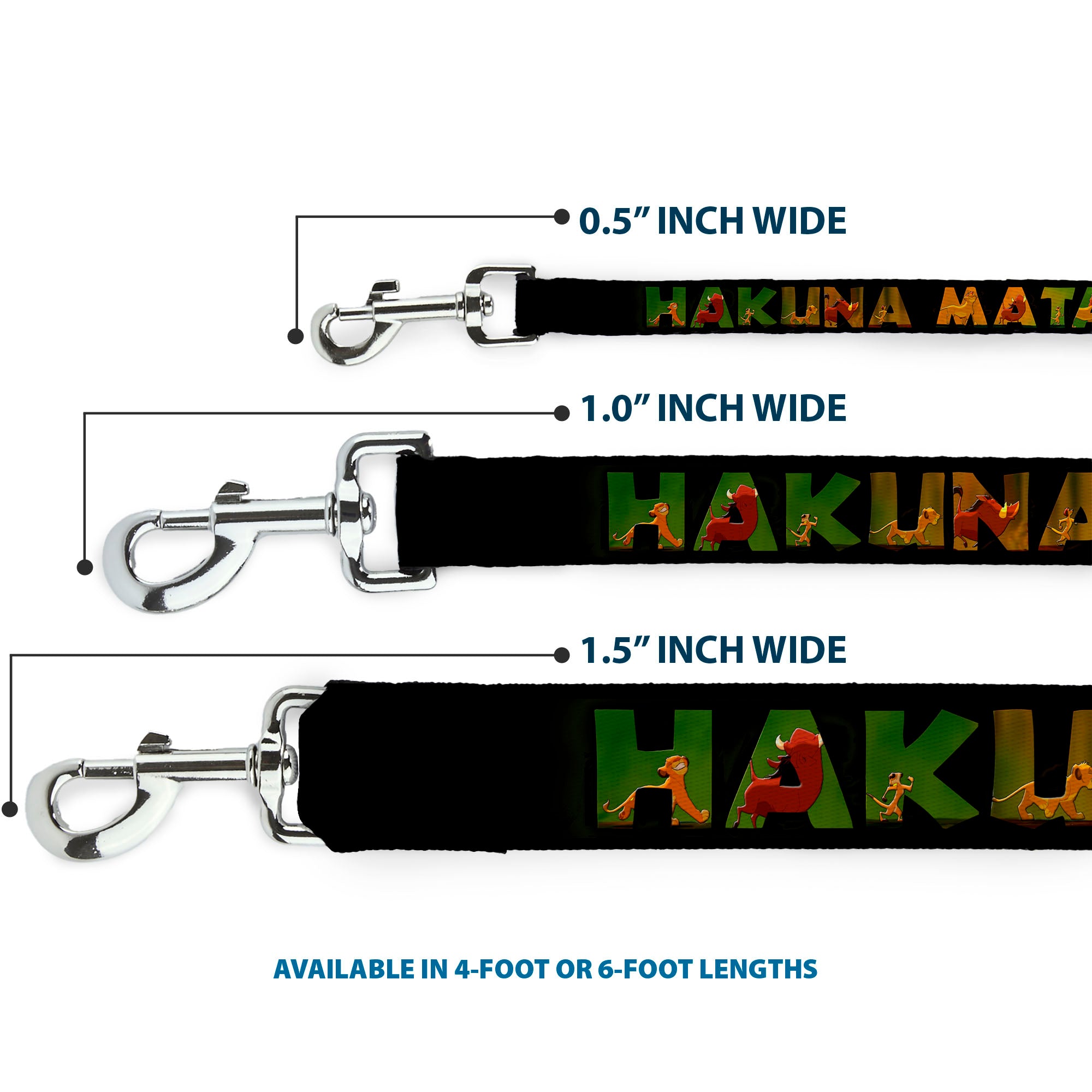 Dog Leash - HAKUNA MATATA Black/Lion King Scenes Dog Leashes Disney