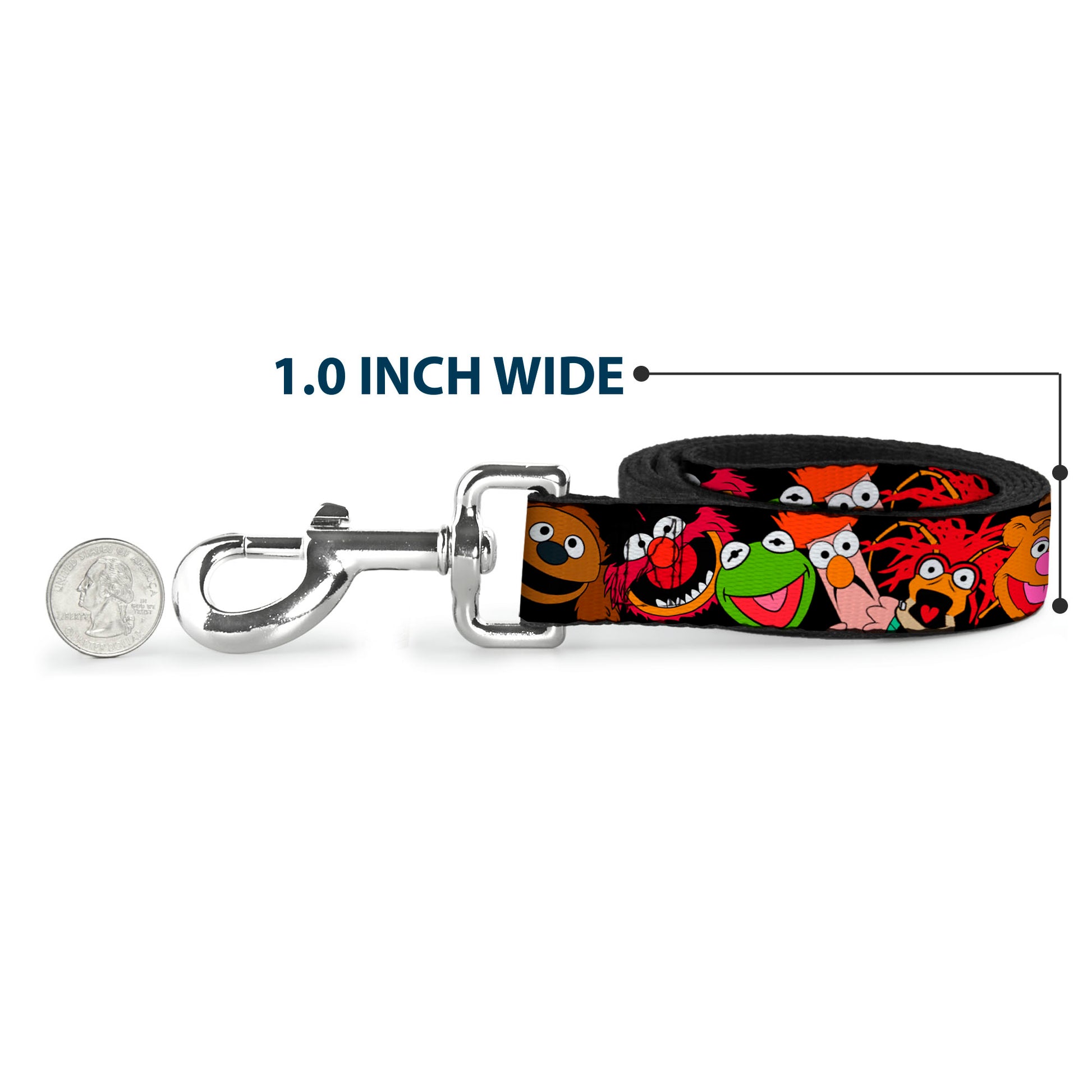 Dog Leash - Muppets Faces Black Dog Leashes Disney
