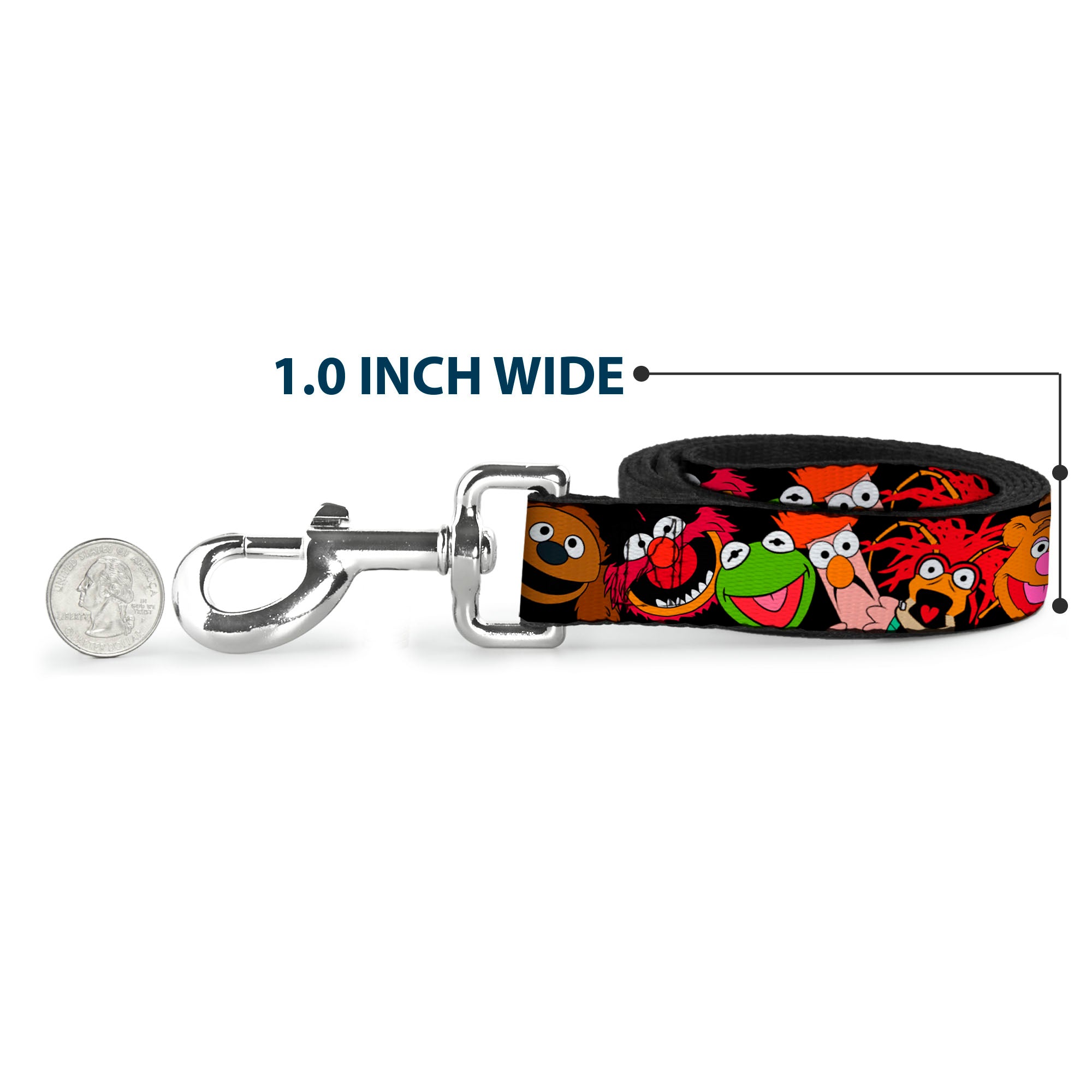 Dog Leash - Muppets Faces Black Dog Leashes Disney