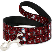 Dog Leash - Queen of Hearts Poses/Hearts/Cards Reds/Black Dog Leashes Disney