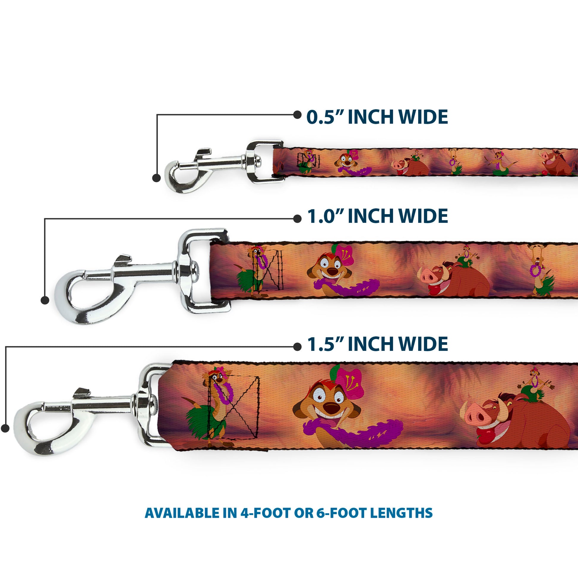 Dog Leash - Timon & Pumba The Hula Song Poses Dog Leashes Disney