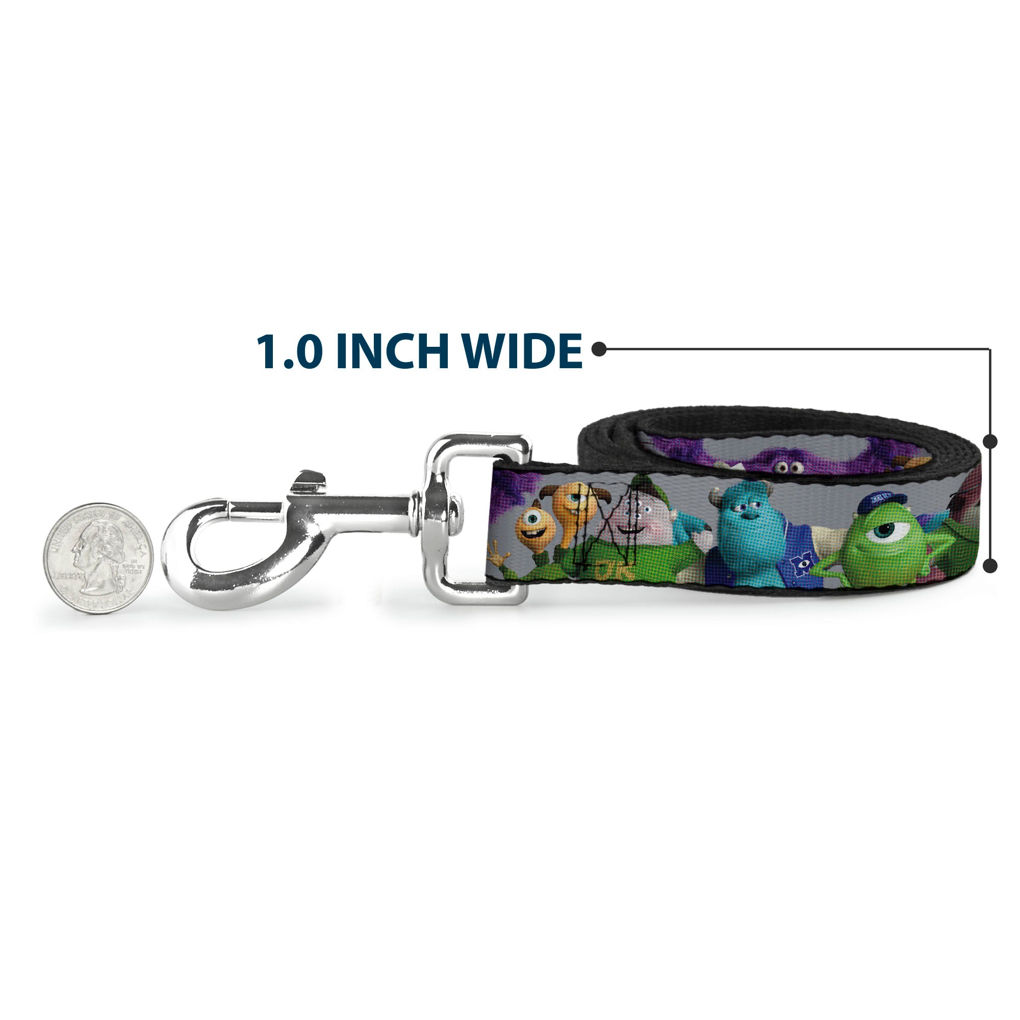Dog Leash - Monsters University Character Lineup Gray Dog Leashes Disney
