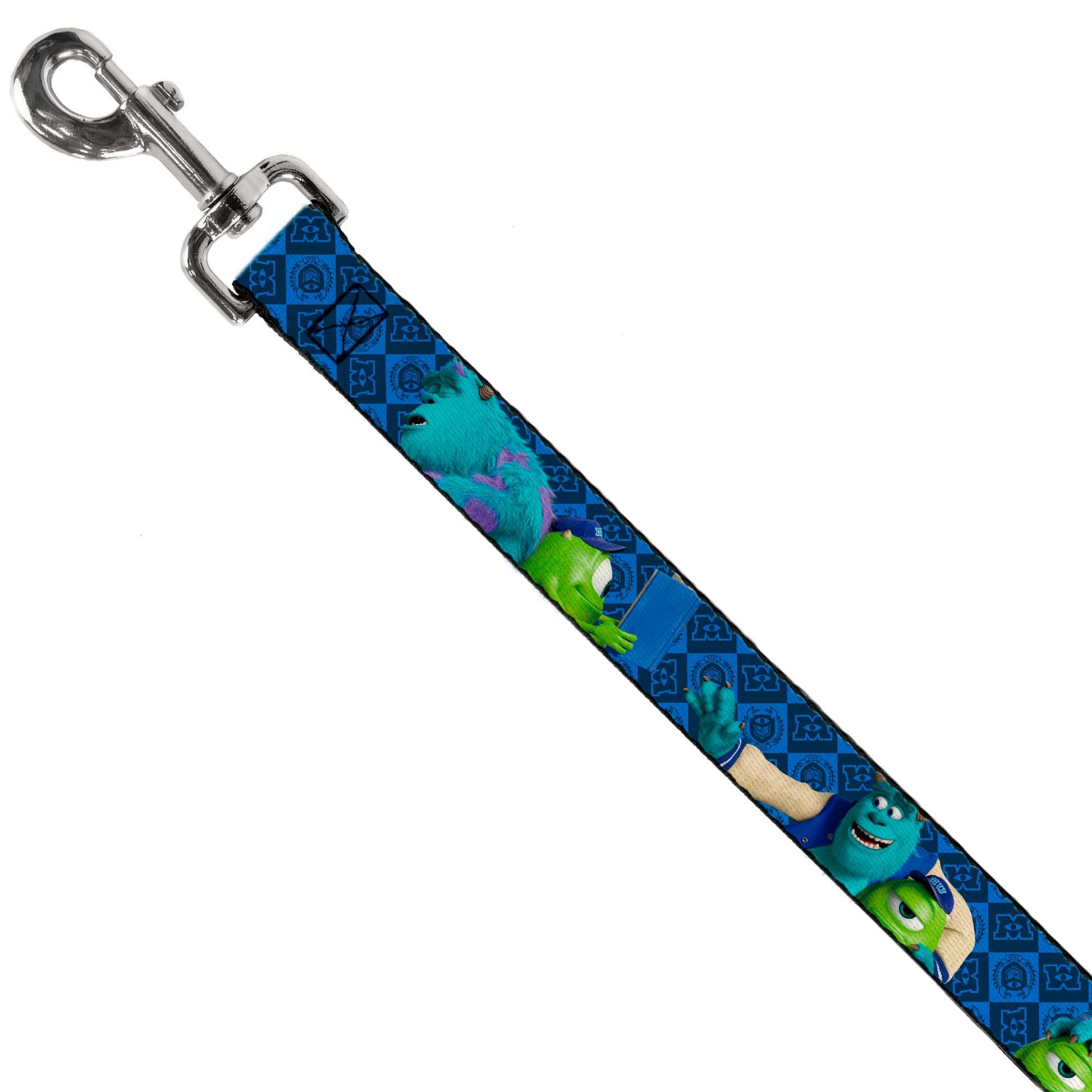 Dog Leash - Monsters University Sulley & Mike Poses/Checkers Blue Dog Leashes Disney