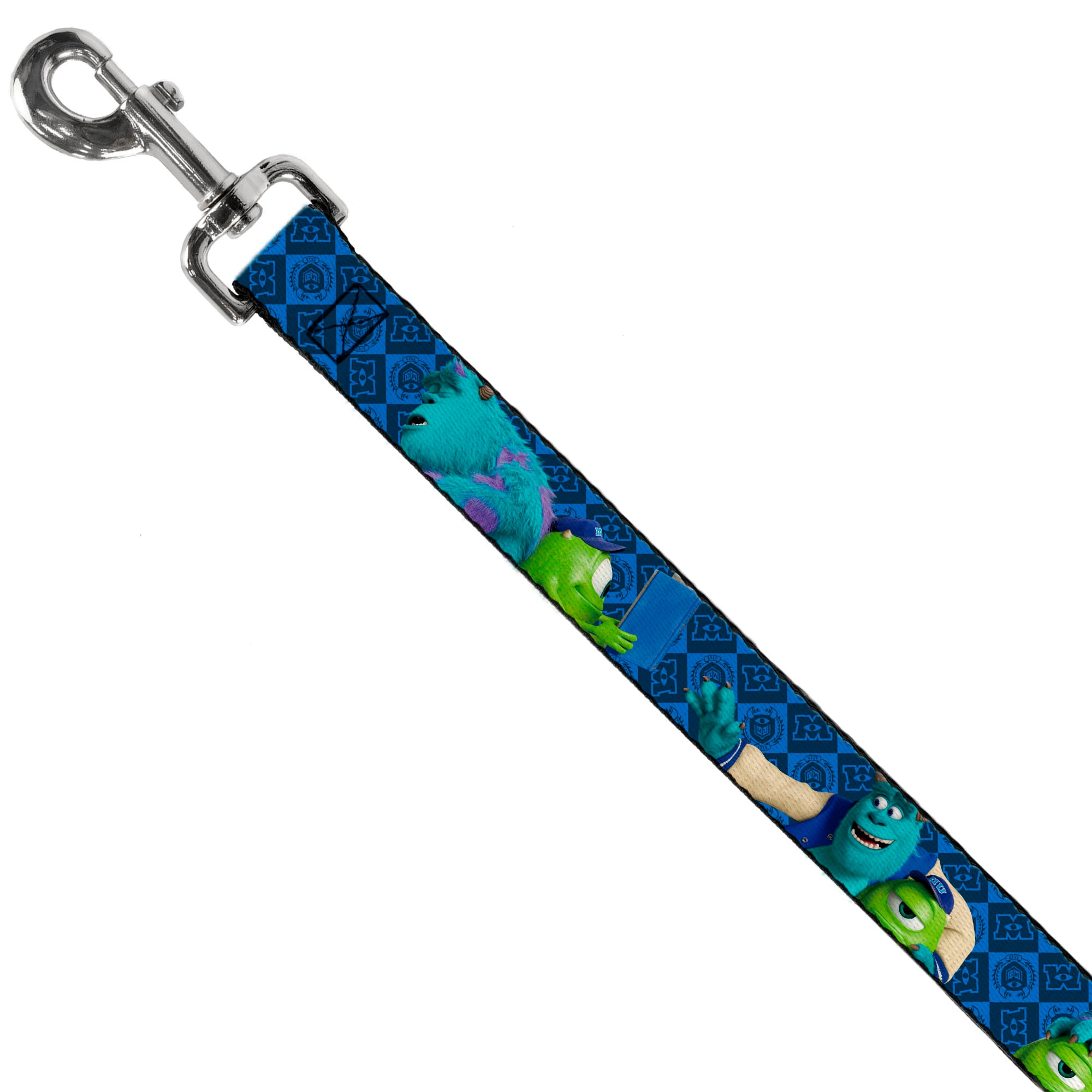Dog Leash - Monsters University Sulley & Mike Poses/Checkers Blue Dog Leashes Disney