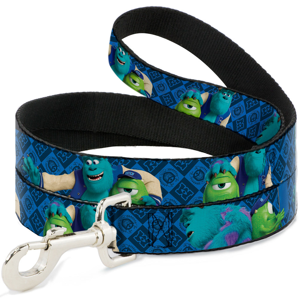 Dog Leash - Monsters University Sulley & Mike Poses/Checkers Blue Dog Leashes Disney