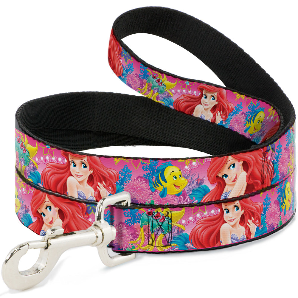 Dog Leash - Ariel/Flounder/Fish Trio Poses Pinks Dog Leashes Disney