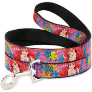Dog Leash - Ariel/Flounder/Fish Trio Poses Pinks Dog Leashes Disney
