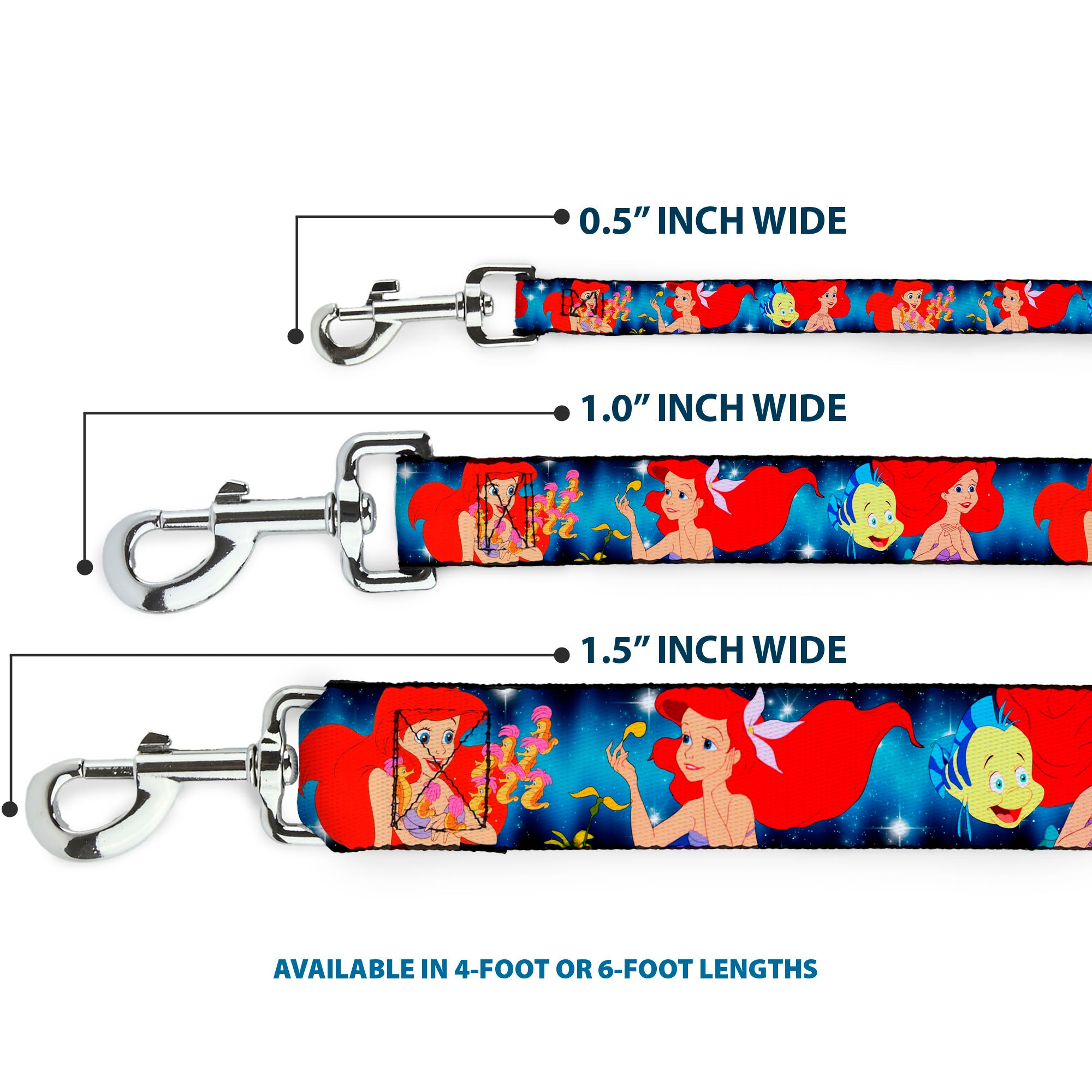 Dog Leash - The Little Mermaid Under the Sea Scenes Dog Leashes Disney