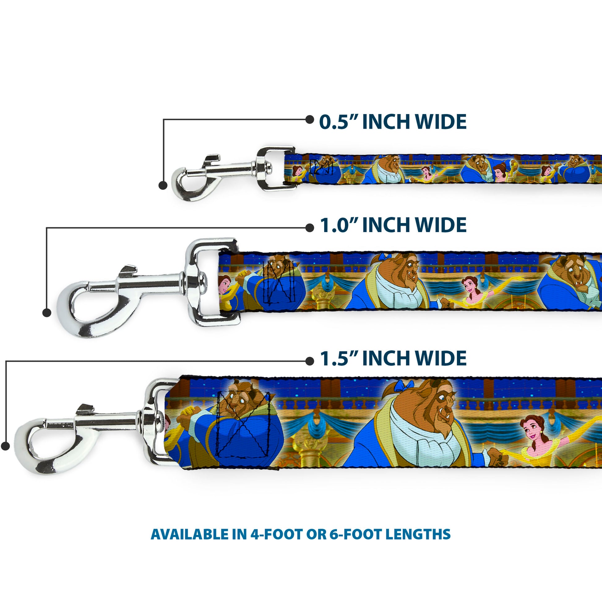 Dog Leash - Beast & Belle Ball Scene Poses Dog Leashes Disney