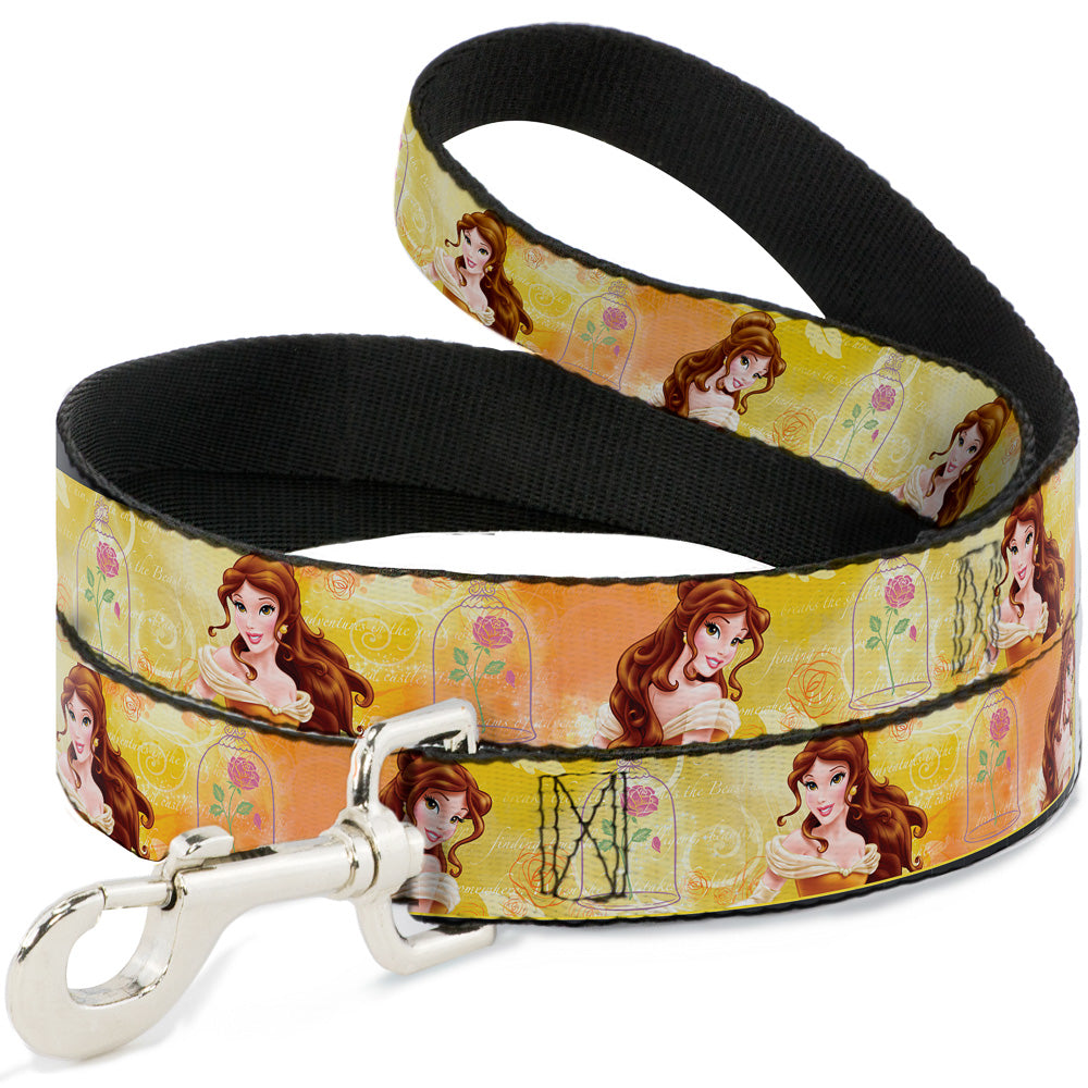Dog Leash - Belle Poses/Enchanted Rose/Story Script Yellow/Pinks Dog Leashes Disney