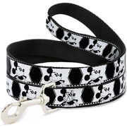 Dog Leash - Mickey Standing Pose Film Strip White/Black Dog Leashes Disney