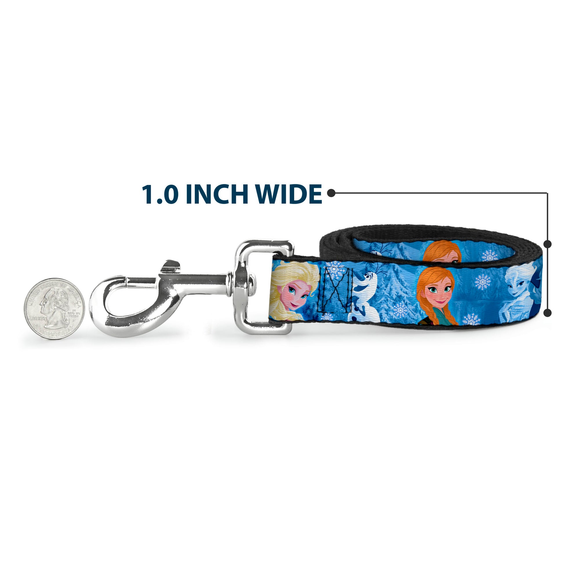Dog Leash - Frozen Character Poses Blues Dog Leashes Disney