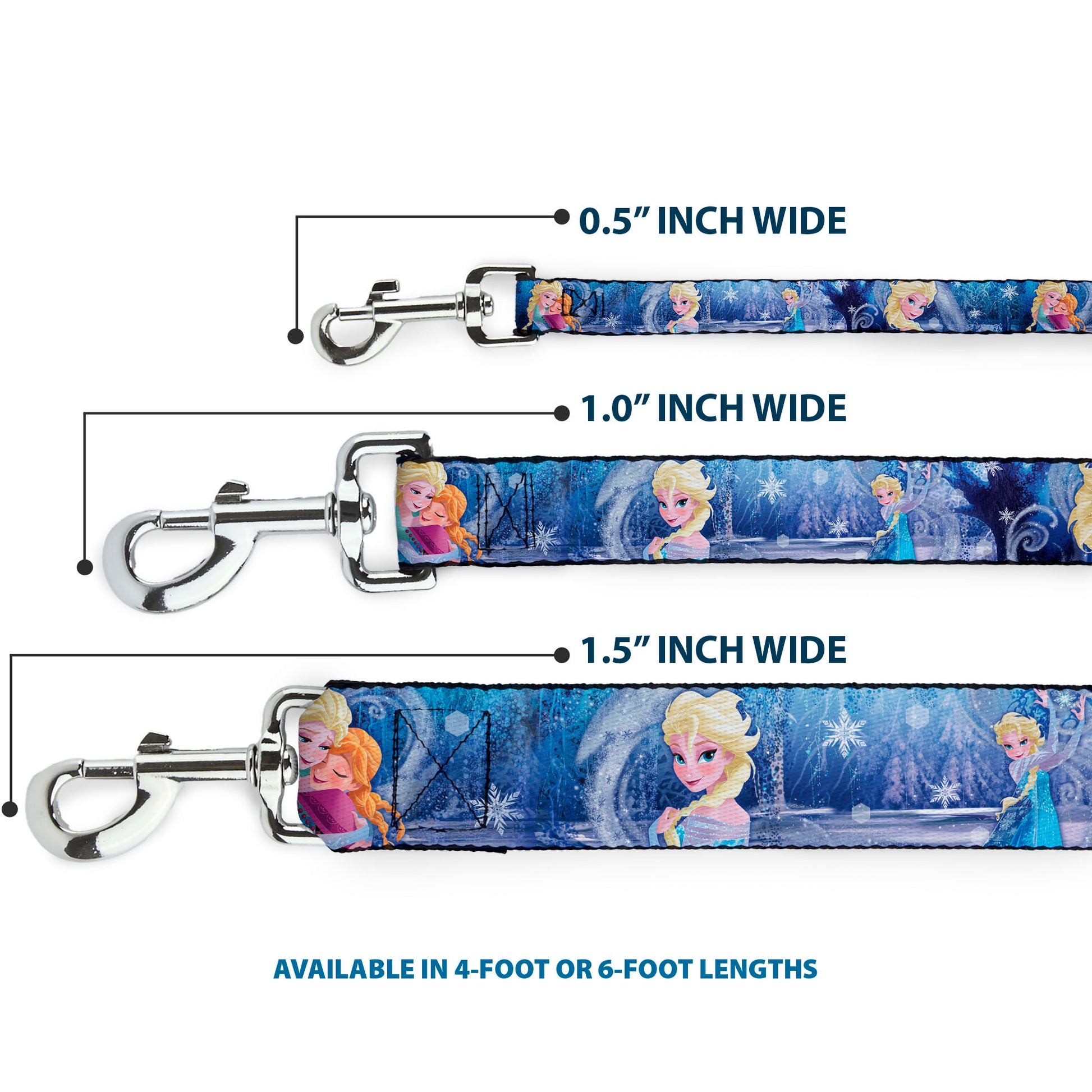 Dog Leash - Frozen Elsa the Snow Queen Poses/Snowflakes Dog Leashes Disney