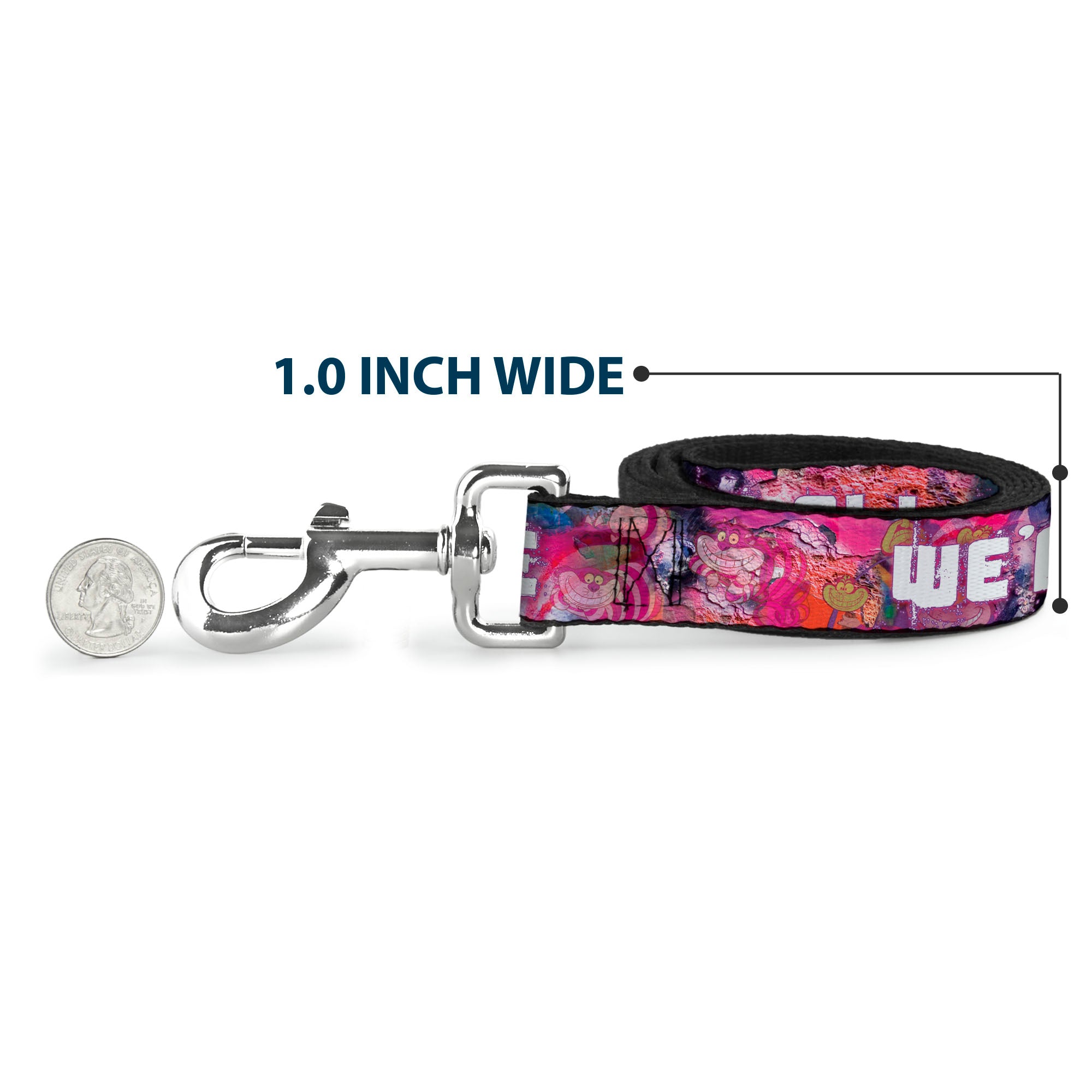 Dog Leash - Transparent Cheshire Cat Poses WE'RE ALL MAD HERE Dog Leashes Disney