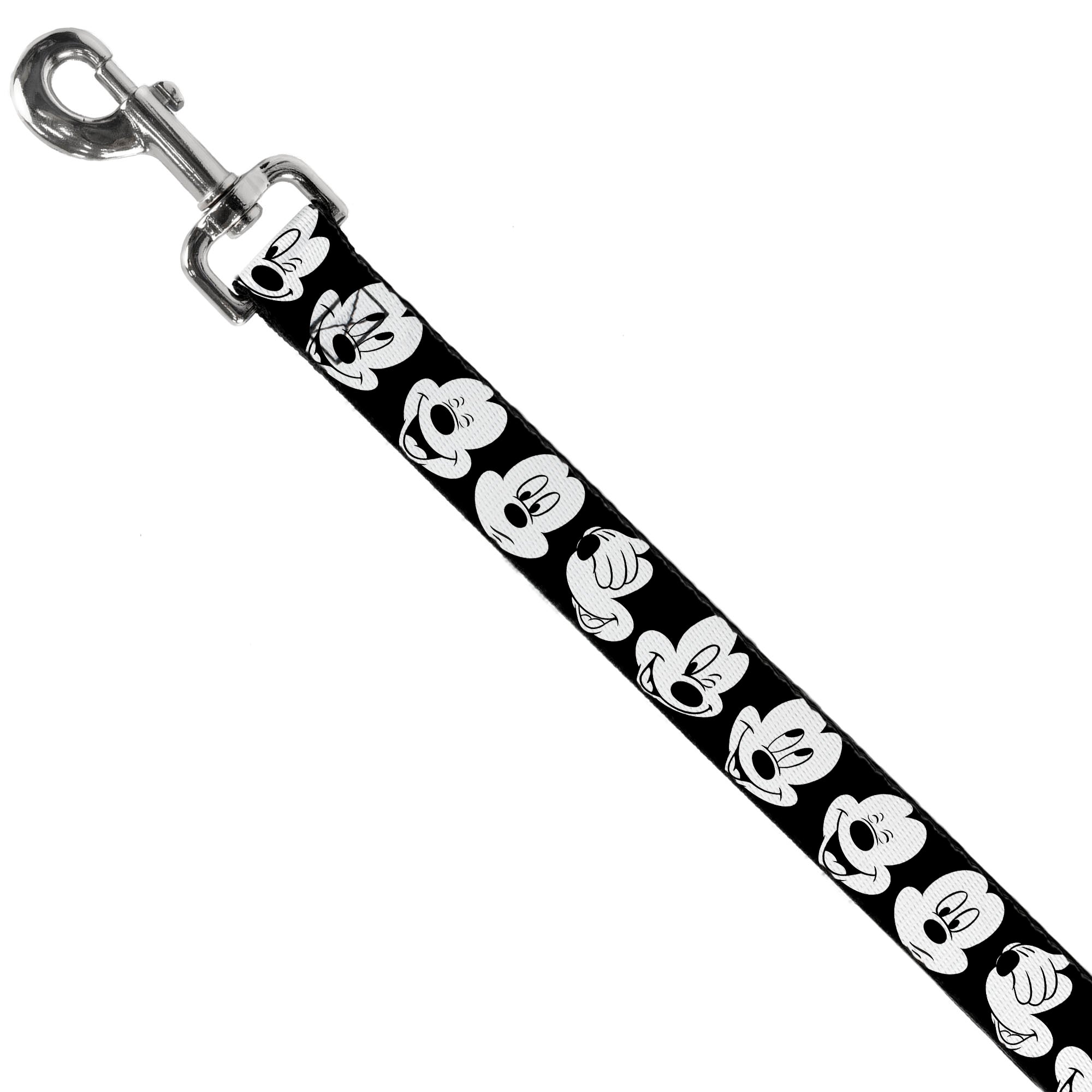 Dog Leash - Mickey Mouse Expressions CLOSE-UP Black/White Dog Leashes Disney